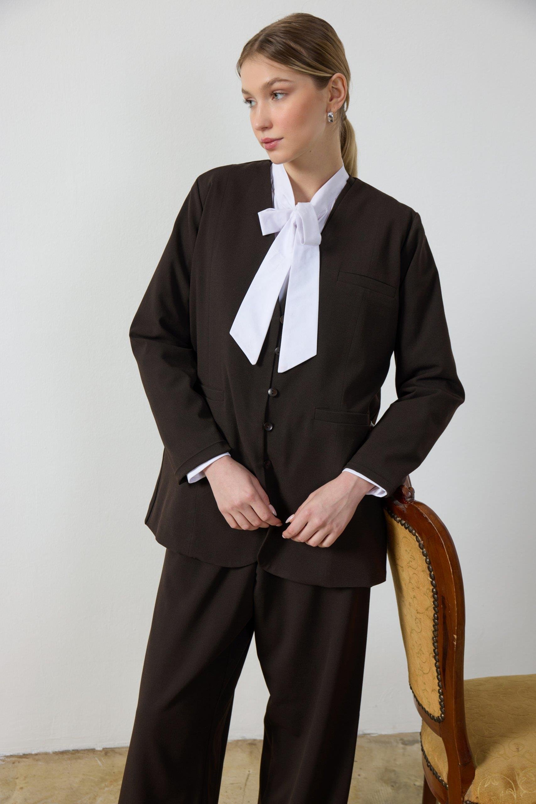 Acı Kahverengi Blazer Ceket