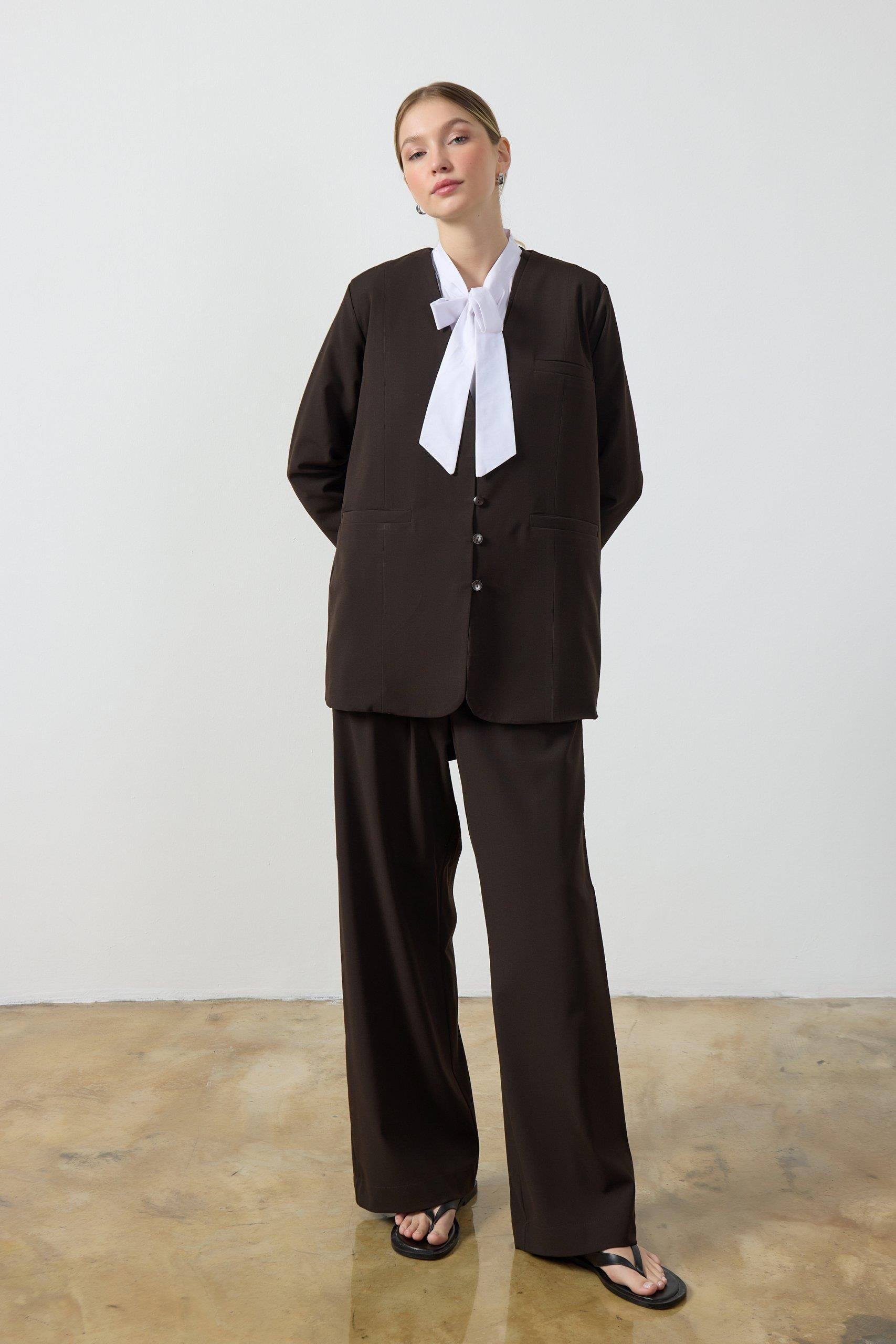 Acı Kahverengi Blazer Ceket
