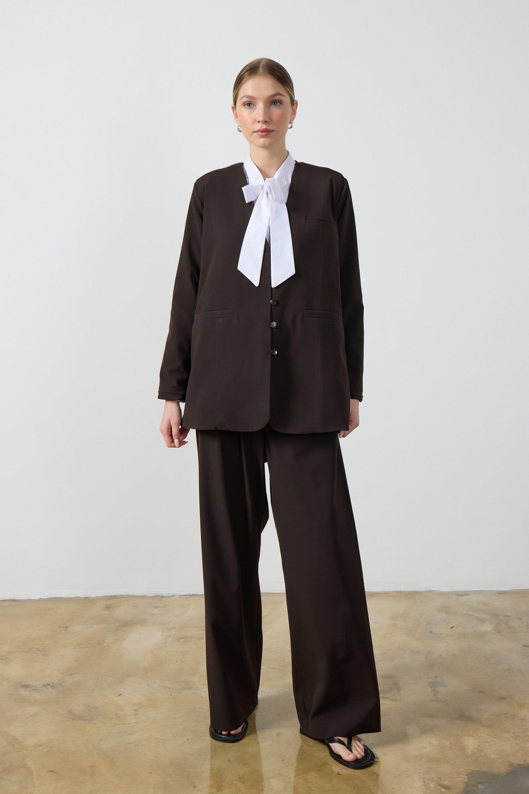 Acı Kahverengi Blazer Ceket