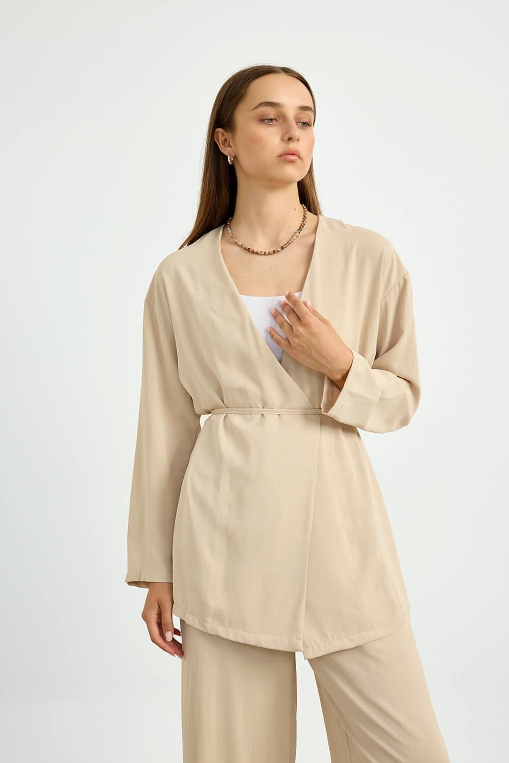Bej Kimono Takım