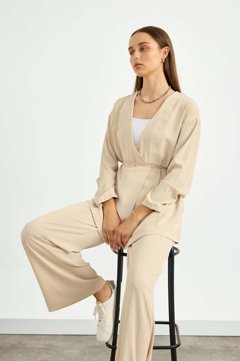 Bej Kimono Takım