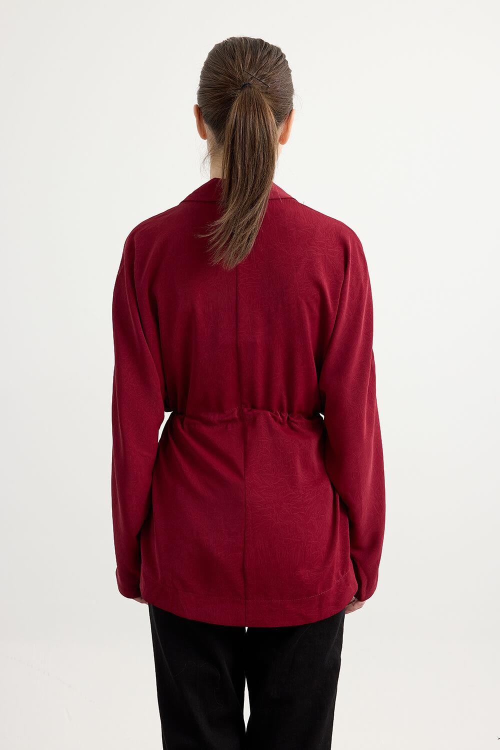 Bordo Kraşlı Kimono