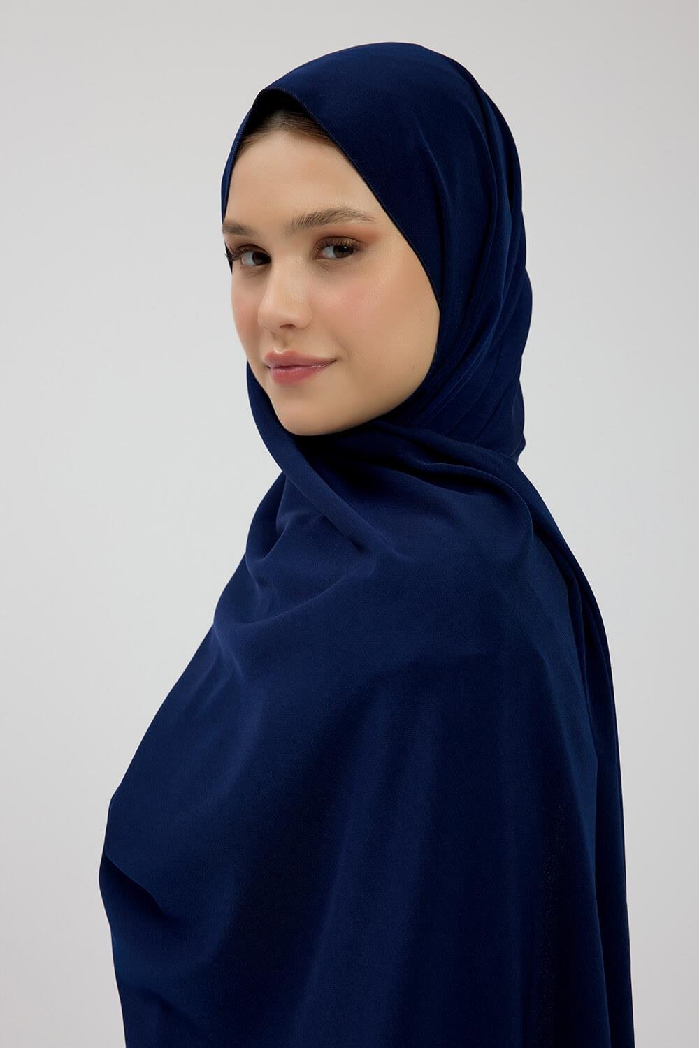 Lacivert Kristal Krep Şal
