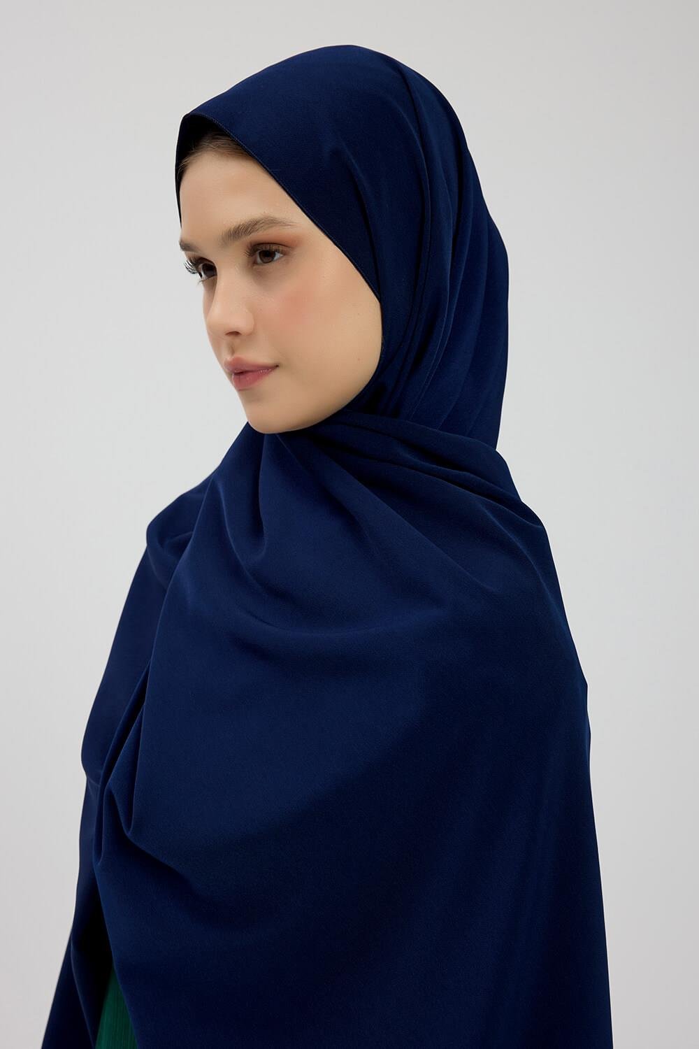 Lacivert Kristal Krep Şal