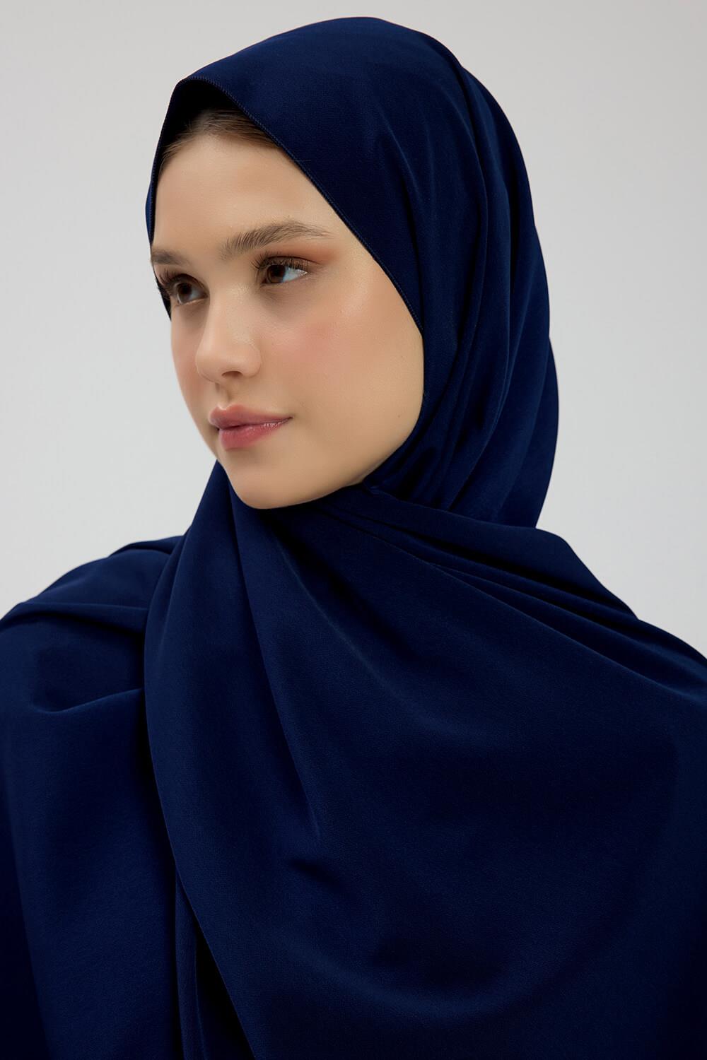 Lacivert Kristal Krep Şal