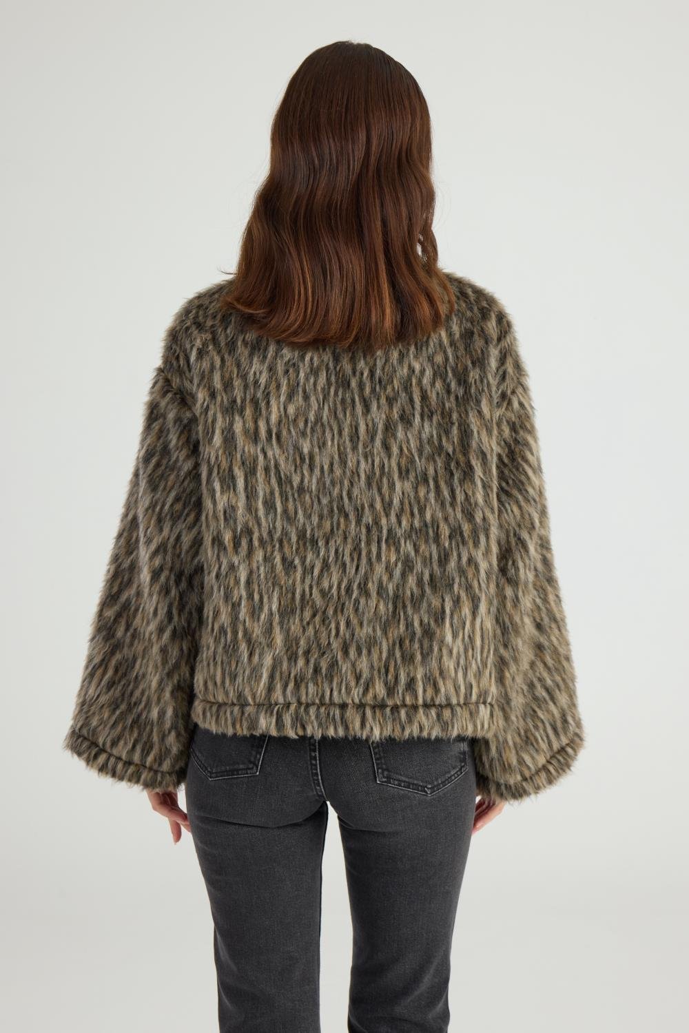 Leopar Desenli Eva Ceket