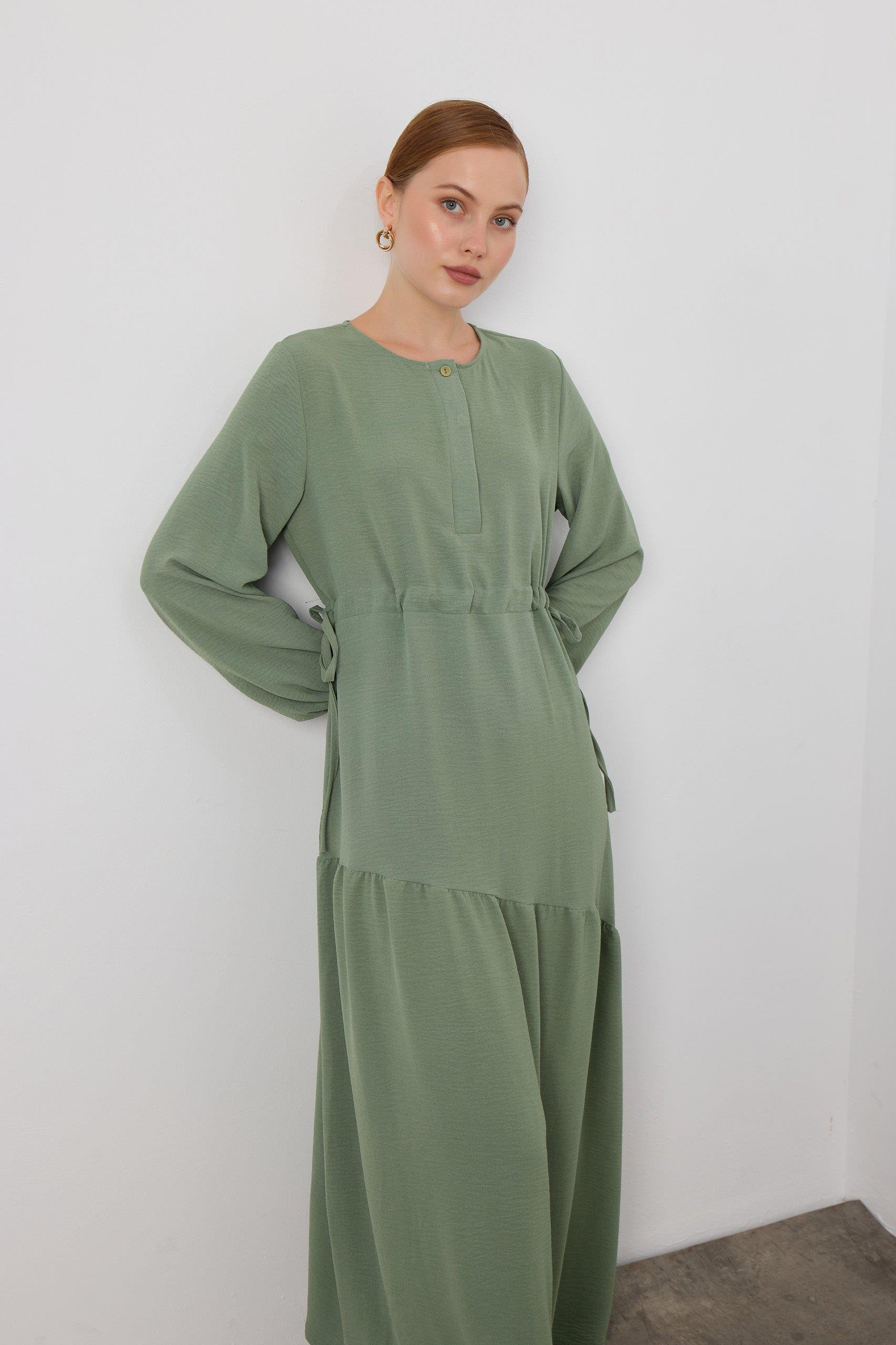 Mint Yeşili Ayrobin Elbise