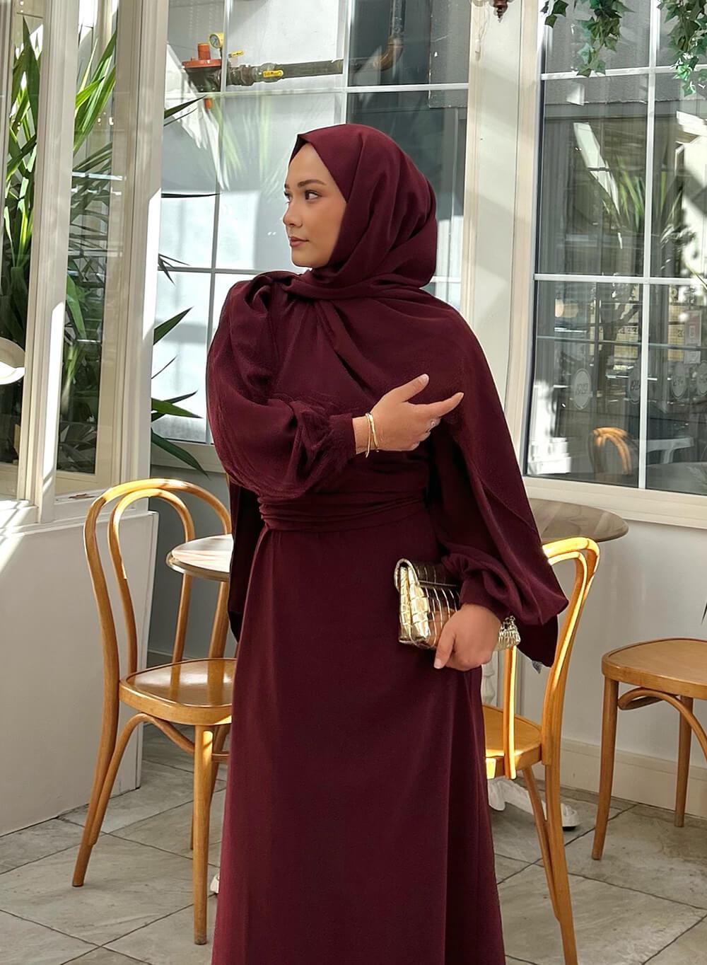 Mürdüm Kristal Krep Şal