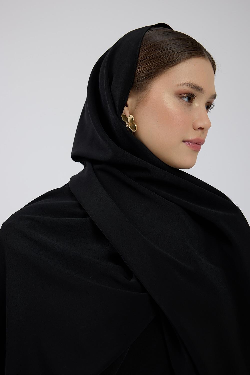 Siyah Kristal Krep Şal