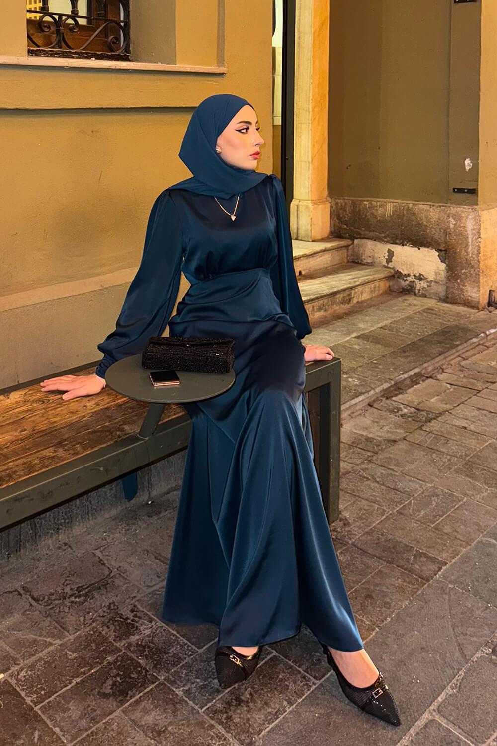 Turkuaz Elena Elbise