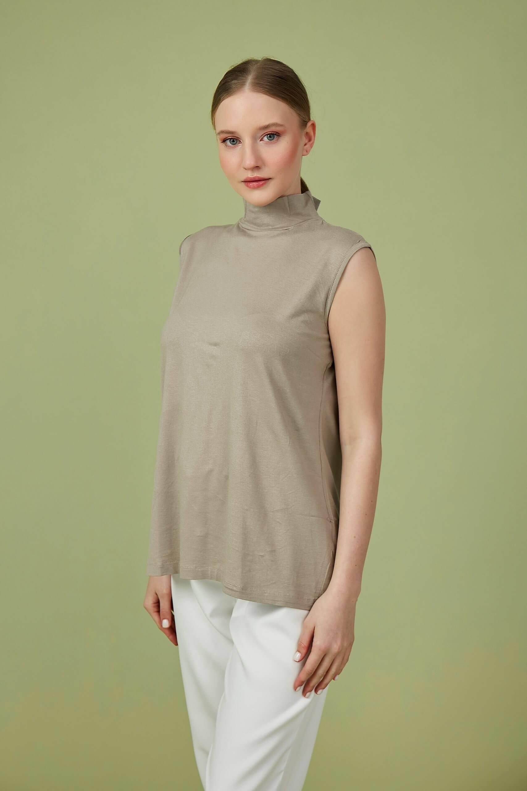 Vizon Sıfır Kol Balıkçı Yaka Body 68cm