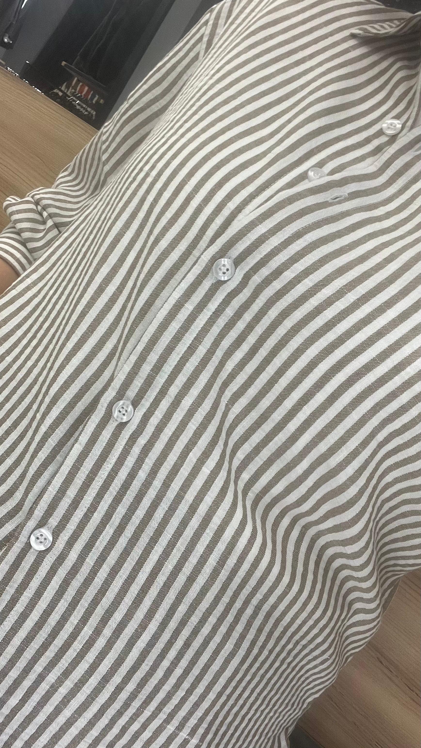 ÇİZGİLİ GÖMLEK BEJ