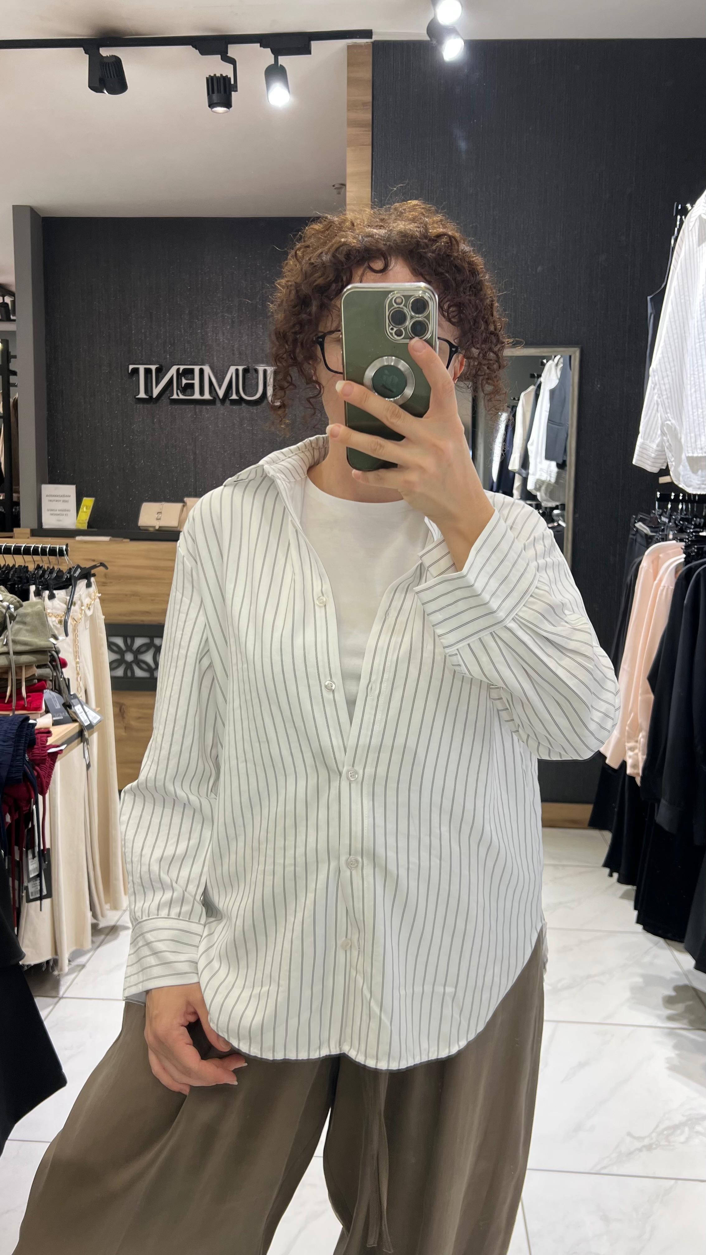 ÇİZGİLİ GÖMLEK BEYAZ