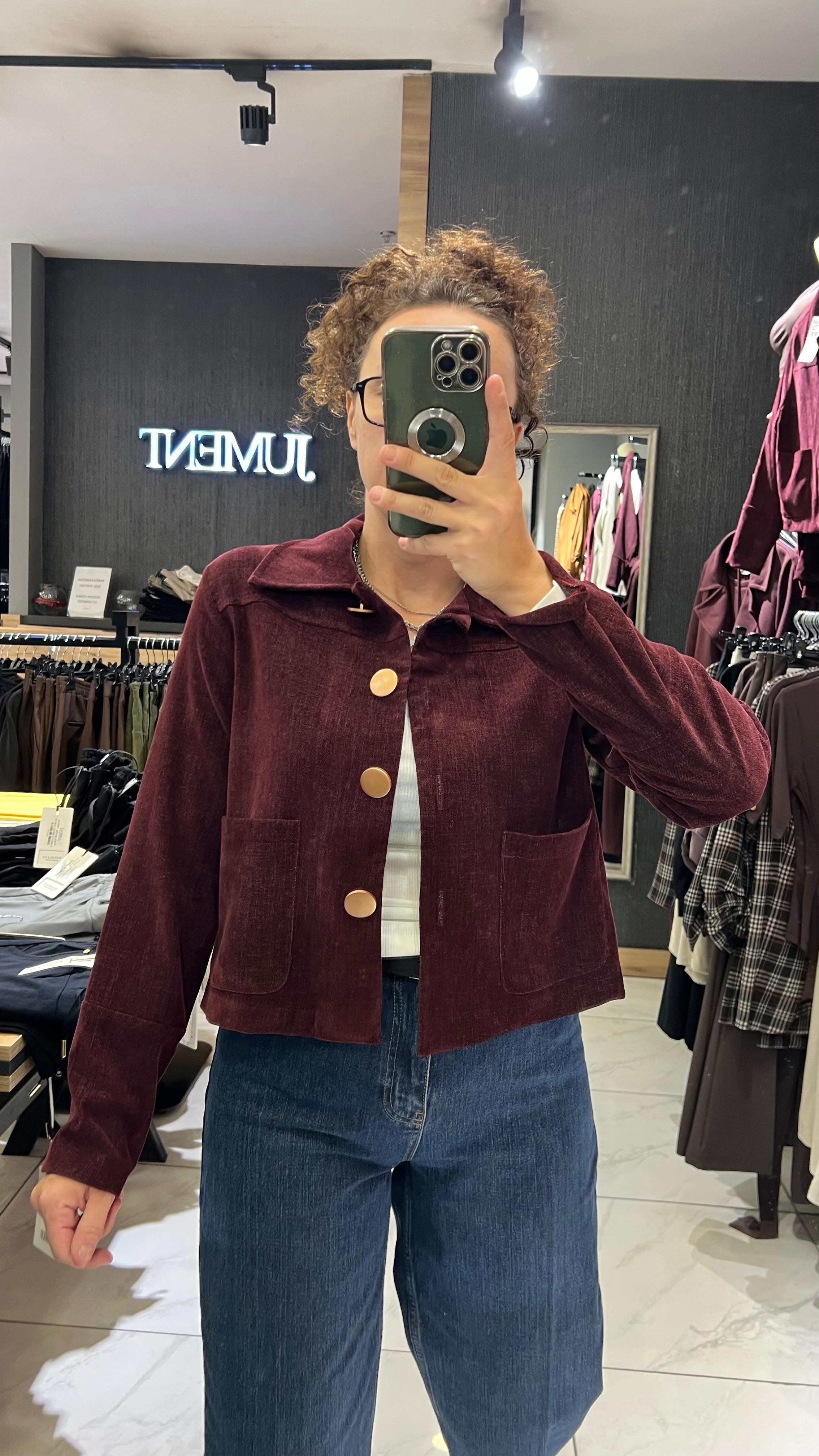 DÜĞME DETAYLI CEKET BORDO