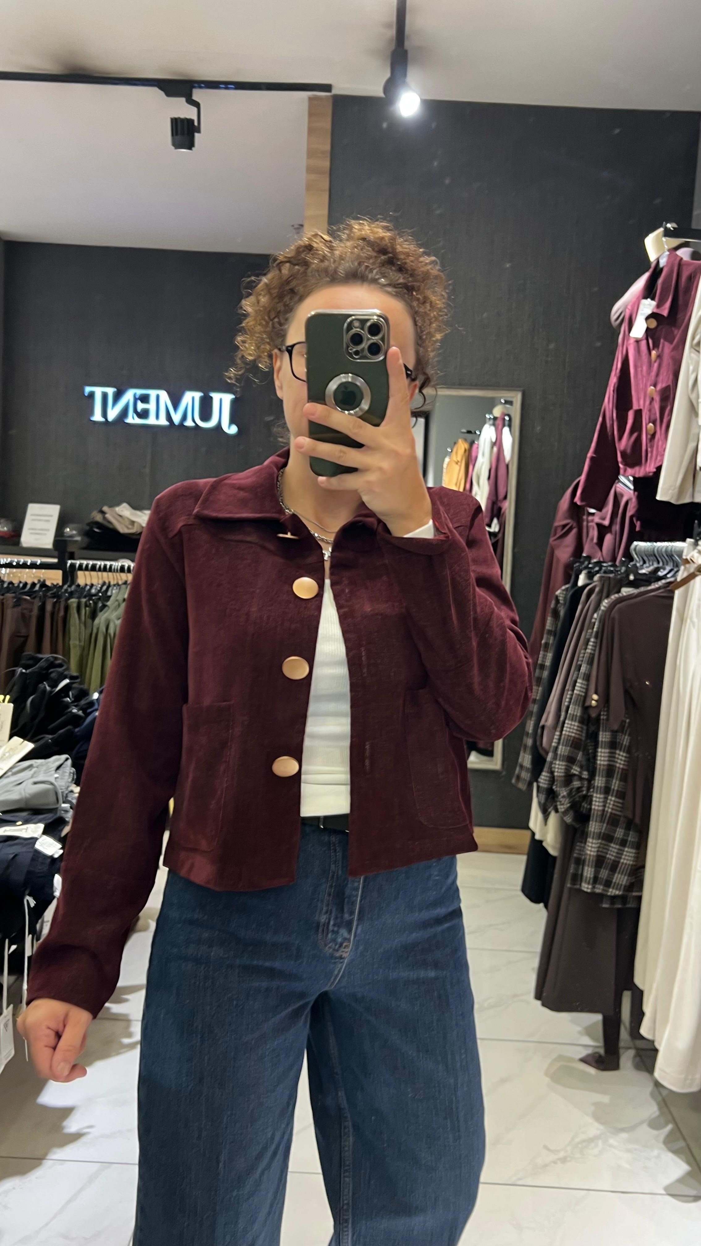 DÜĞME DETAYLI CEKET BORDO