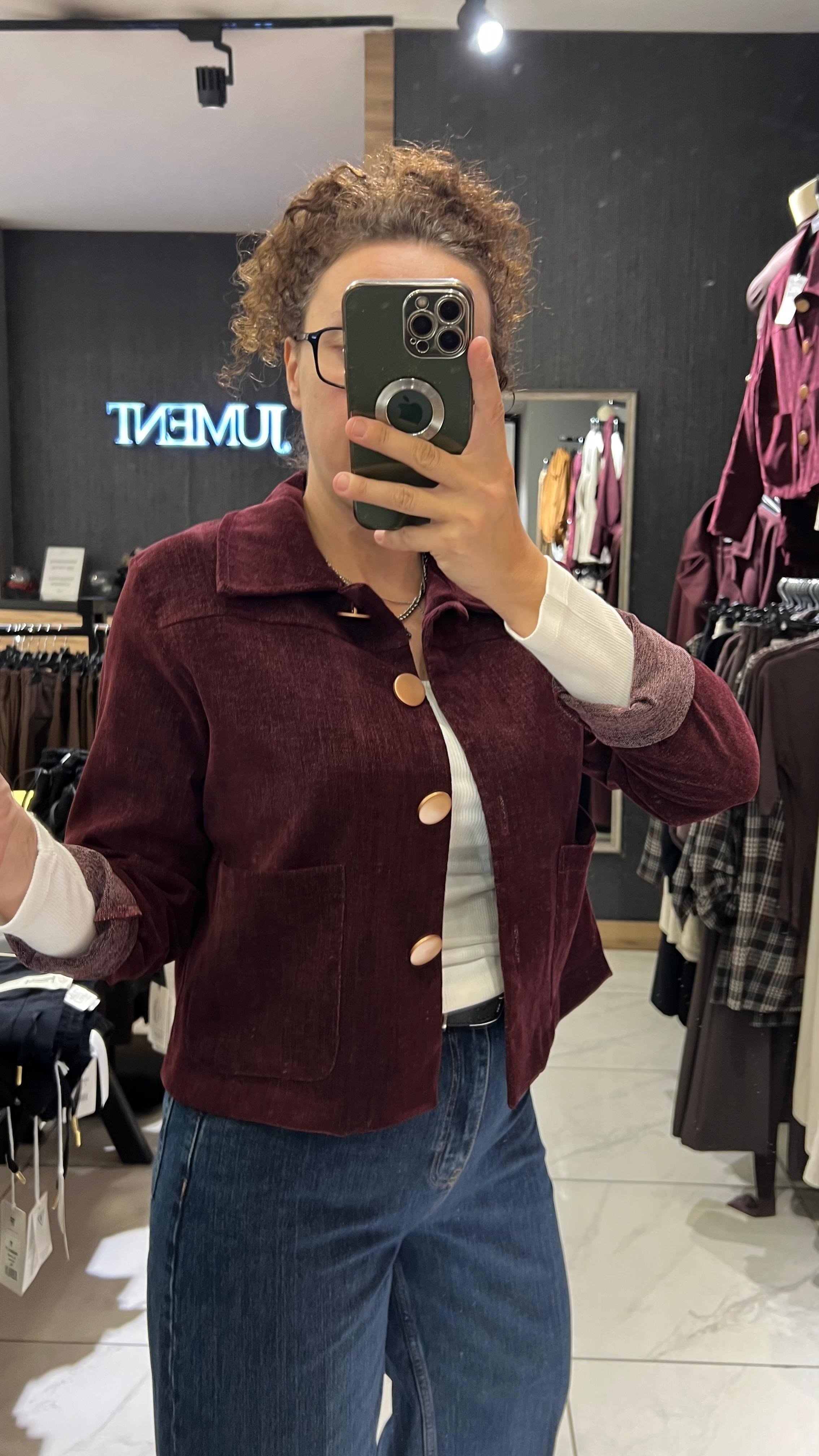 DÜĞME DETAYLI CEKET BORDO