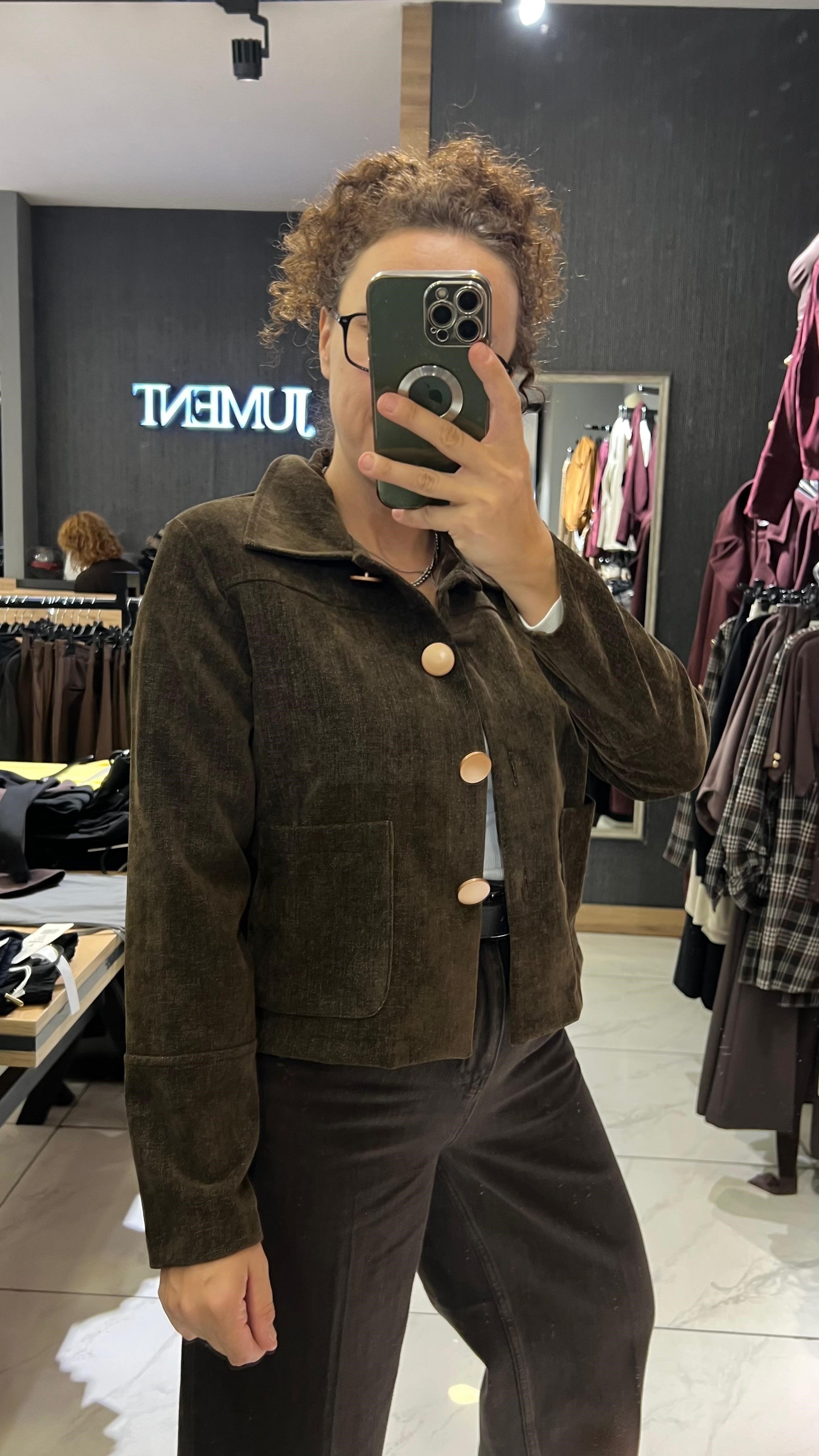 DÜĞME DETAYLI CEKET KAHVE