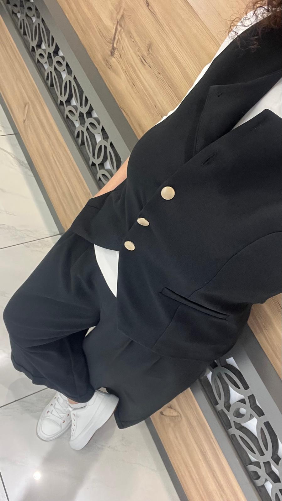 DÜĞMELİ YELEK SİYAH