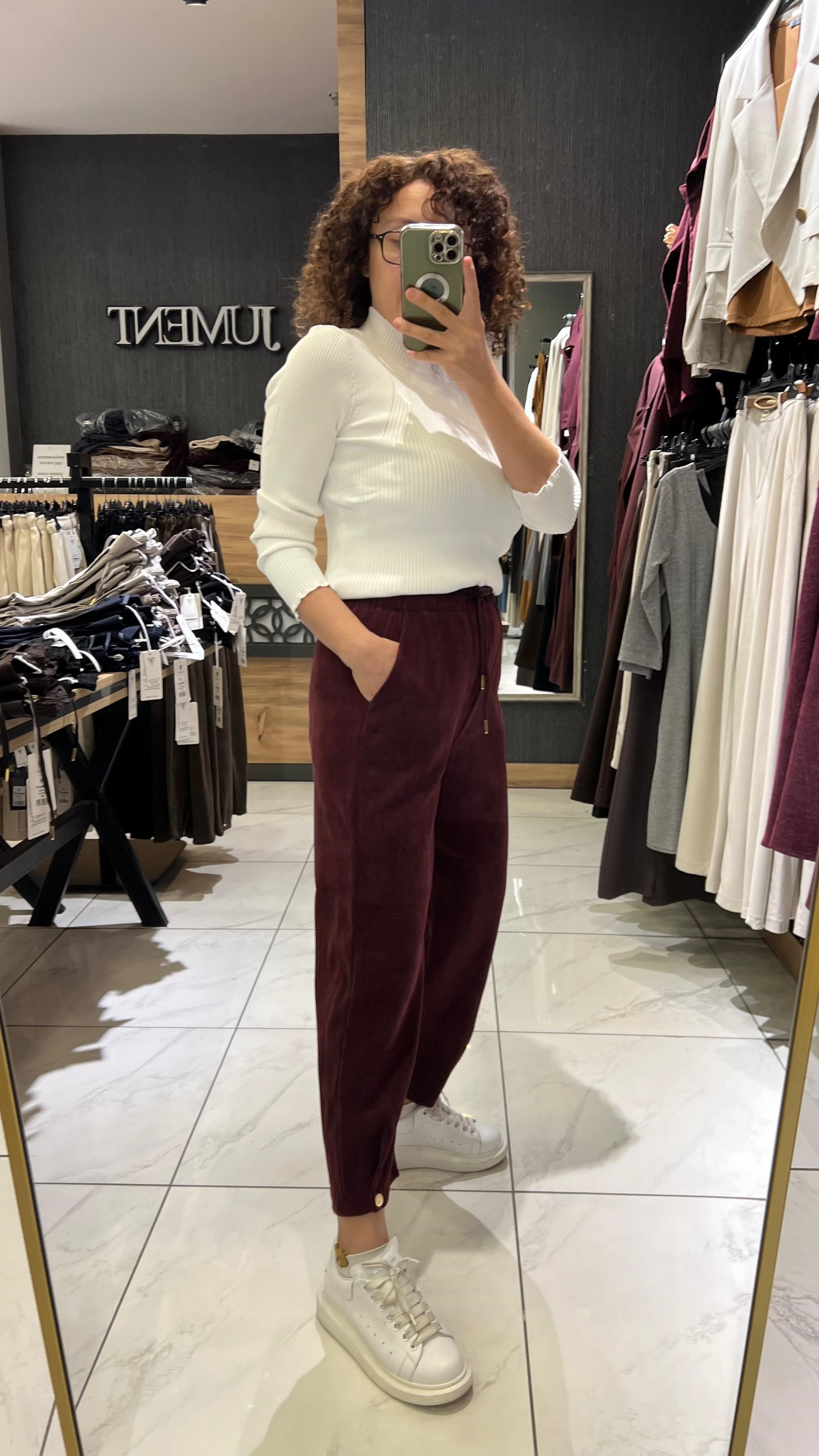 HAVUÇ KESİM KAFİFE PANTOLON BORDO