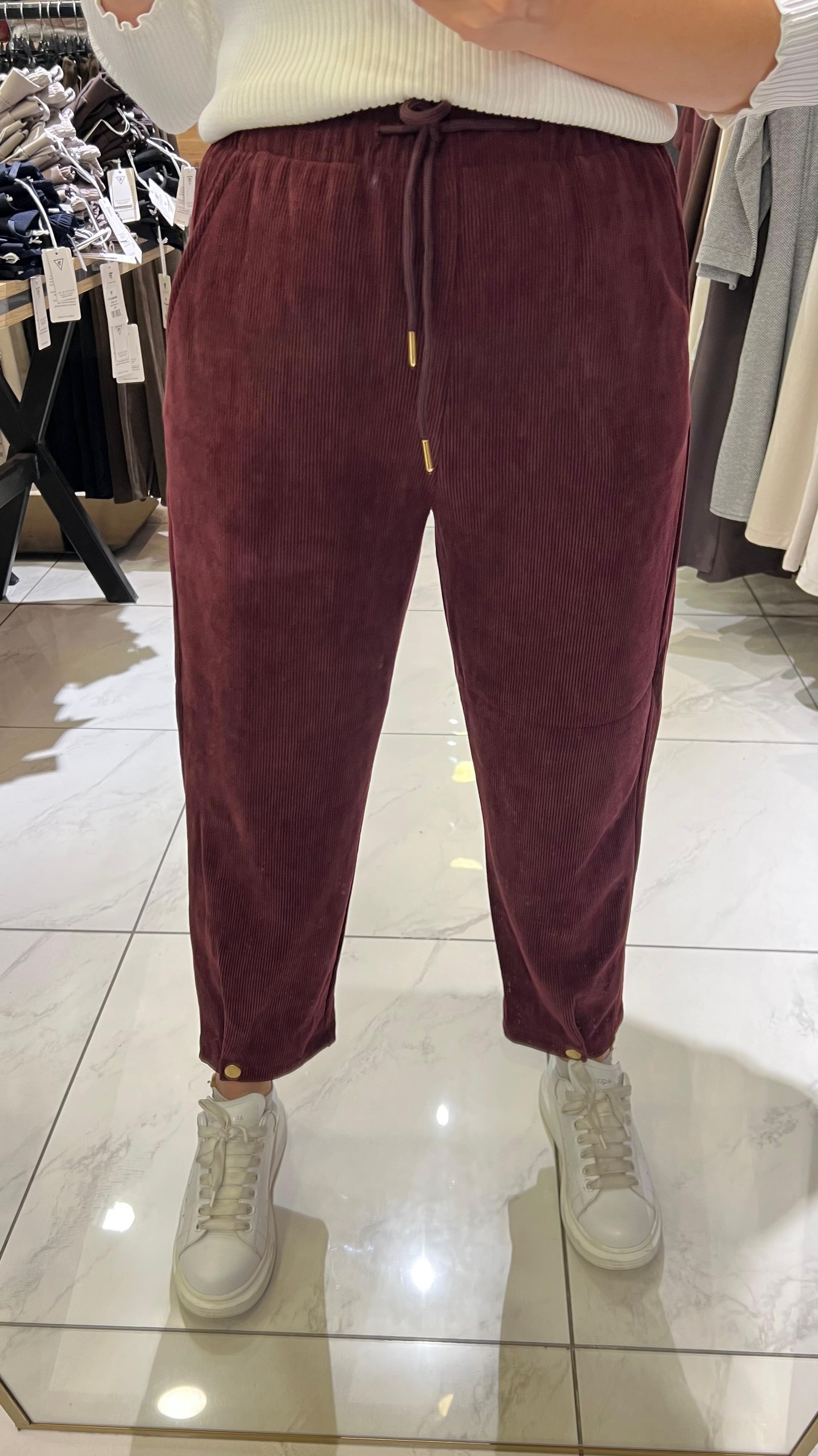 HAVUÇ KESİM KAFİFE PANTOLON BORDO