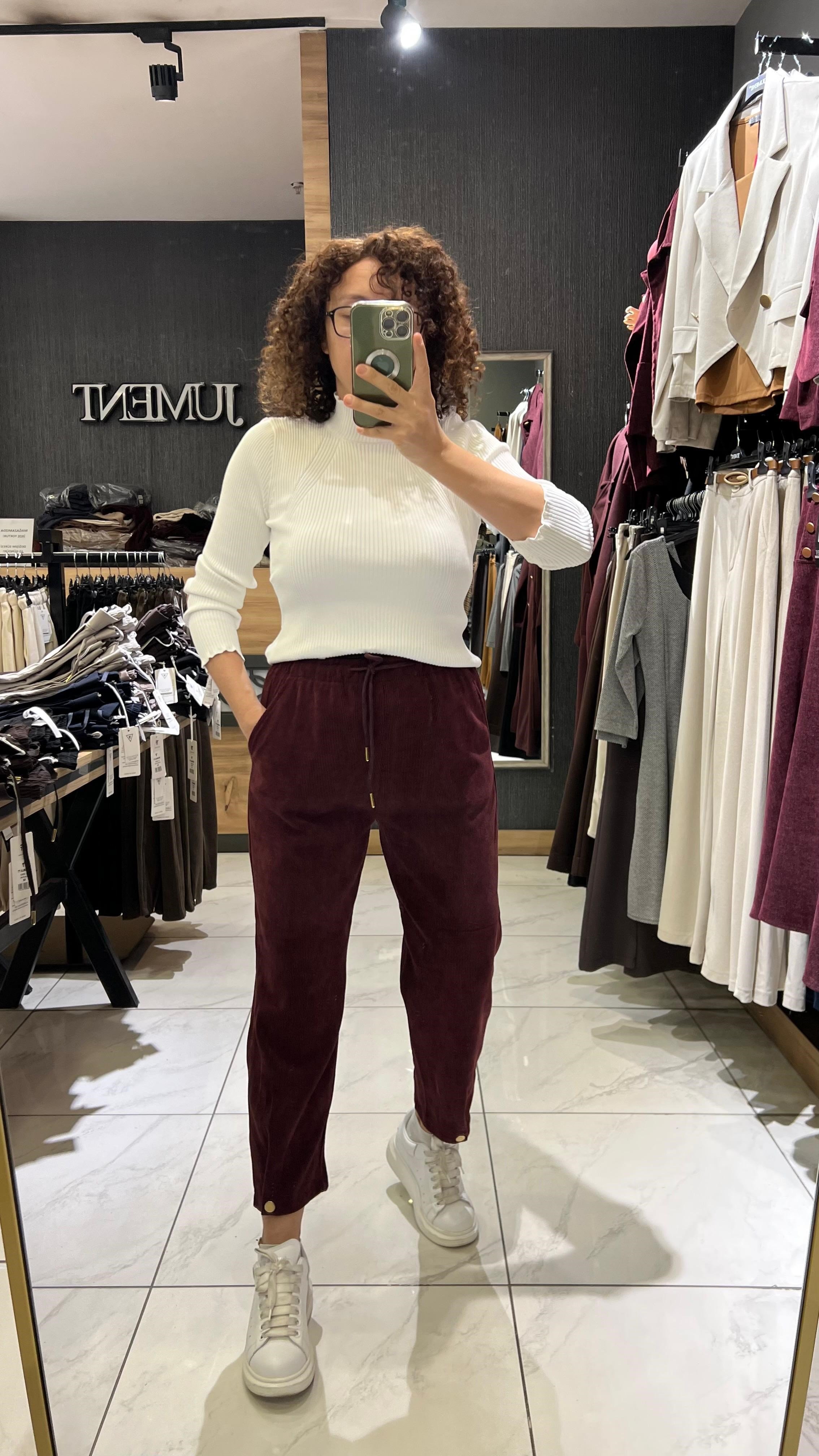 HAVUÇ KESİM KAFİFE PANTOLON BORDO