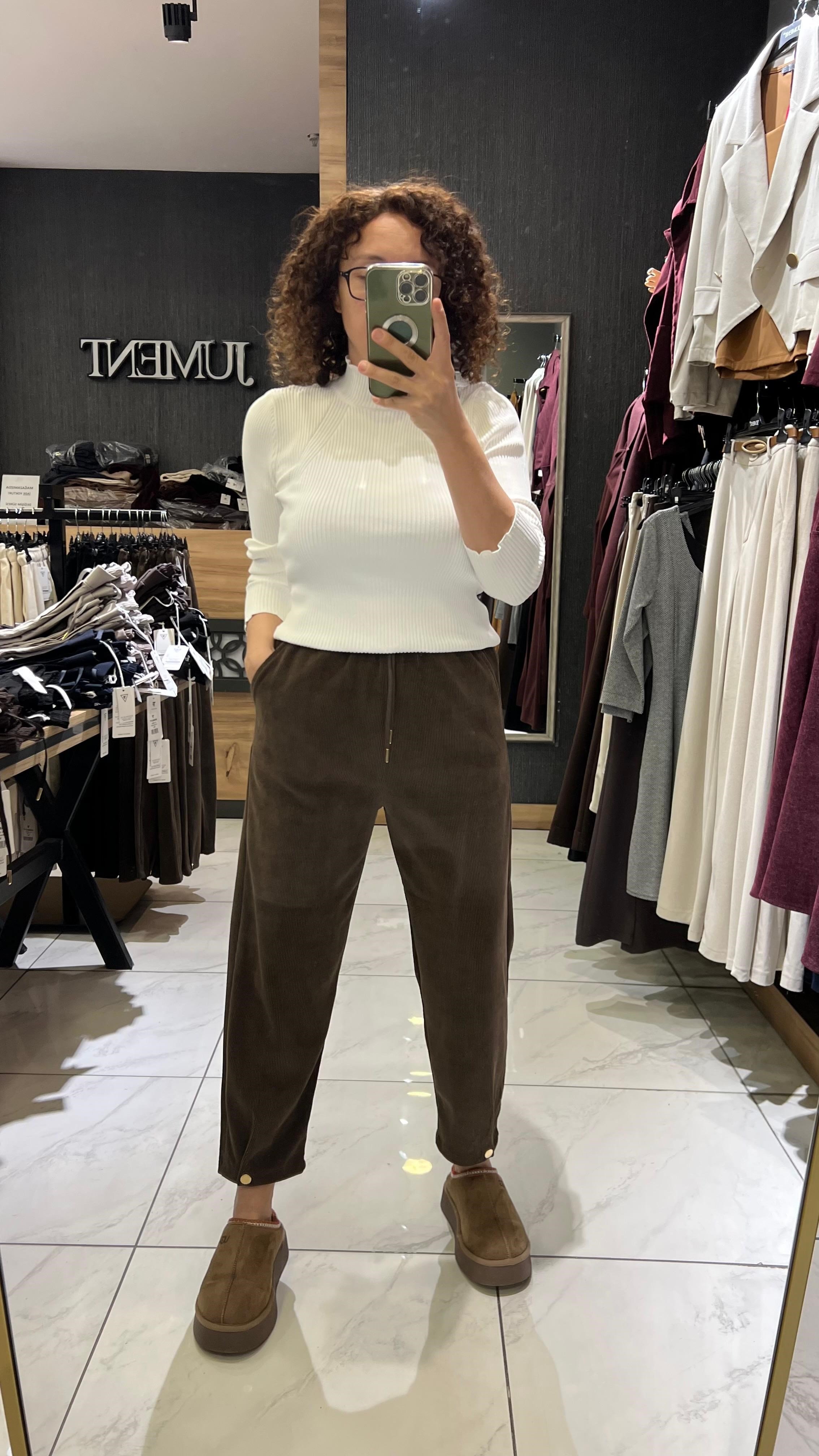 HAVUÇ KESİM KAFİFE PANTOLON KAHVE