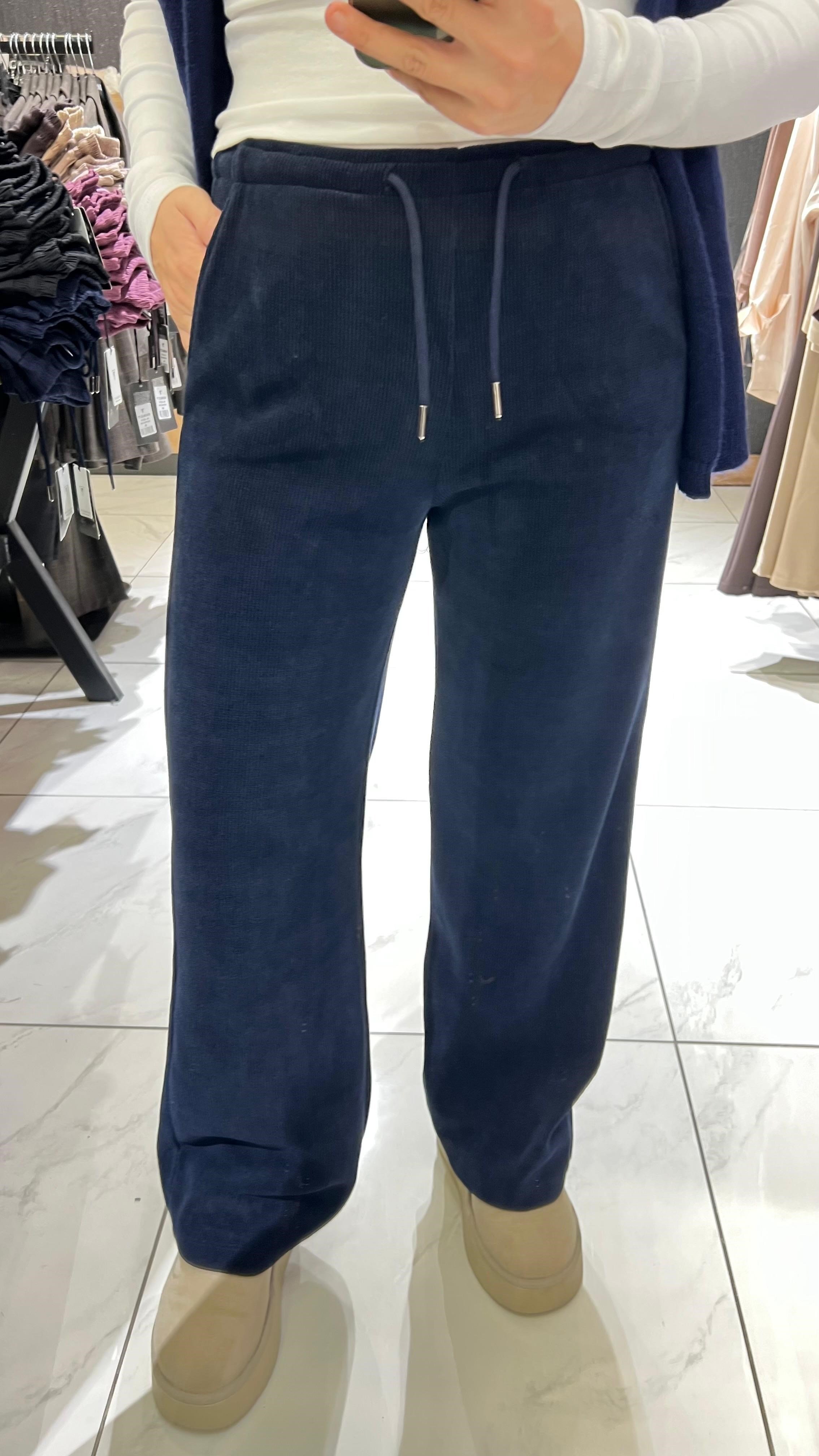 KADİFE PALAZZO PANTOLON  LACİVERT