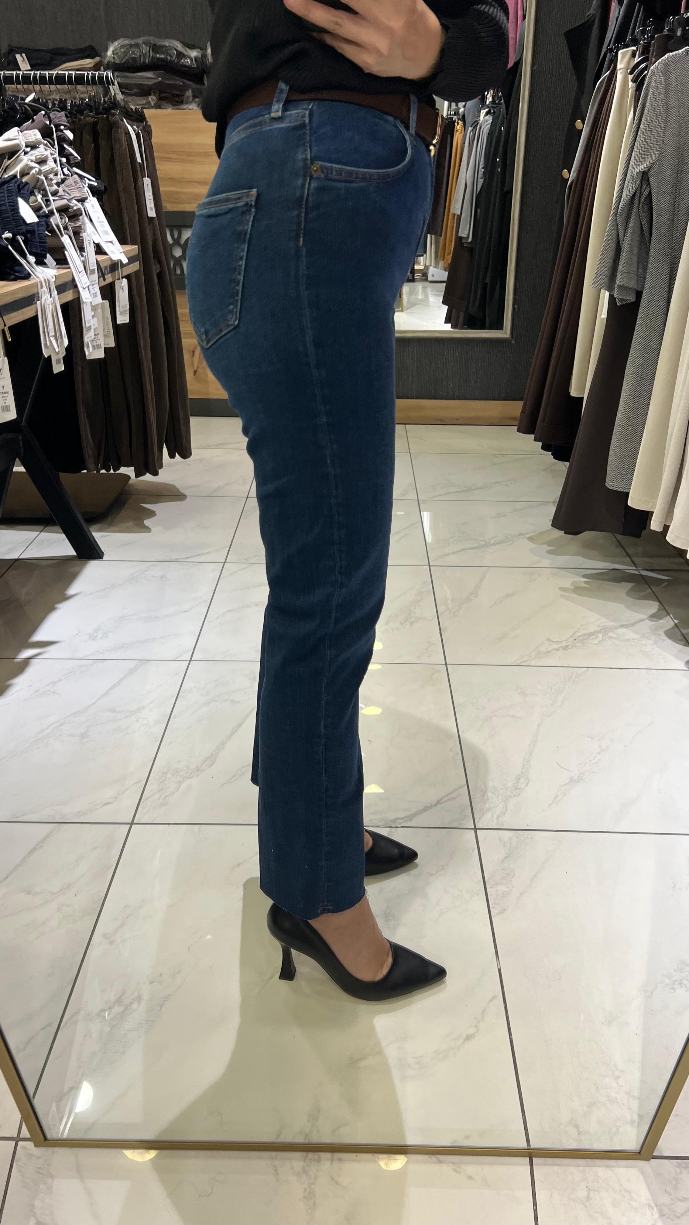 KEMERLİ JEAN PANTOLON DARK BLUE