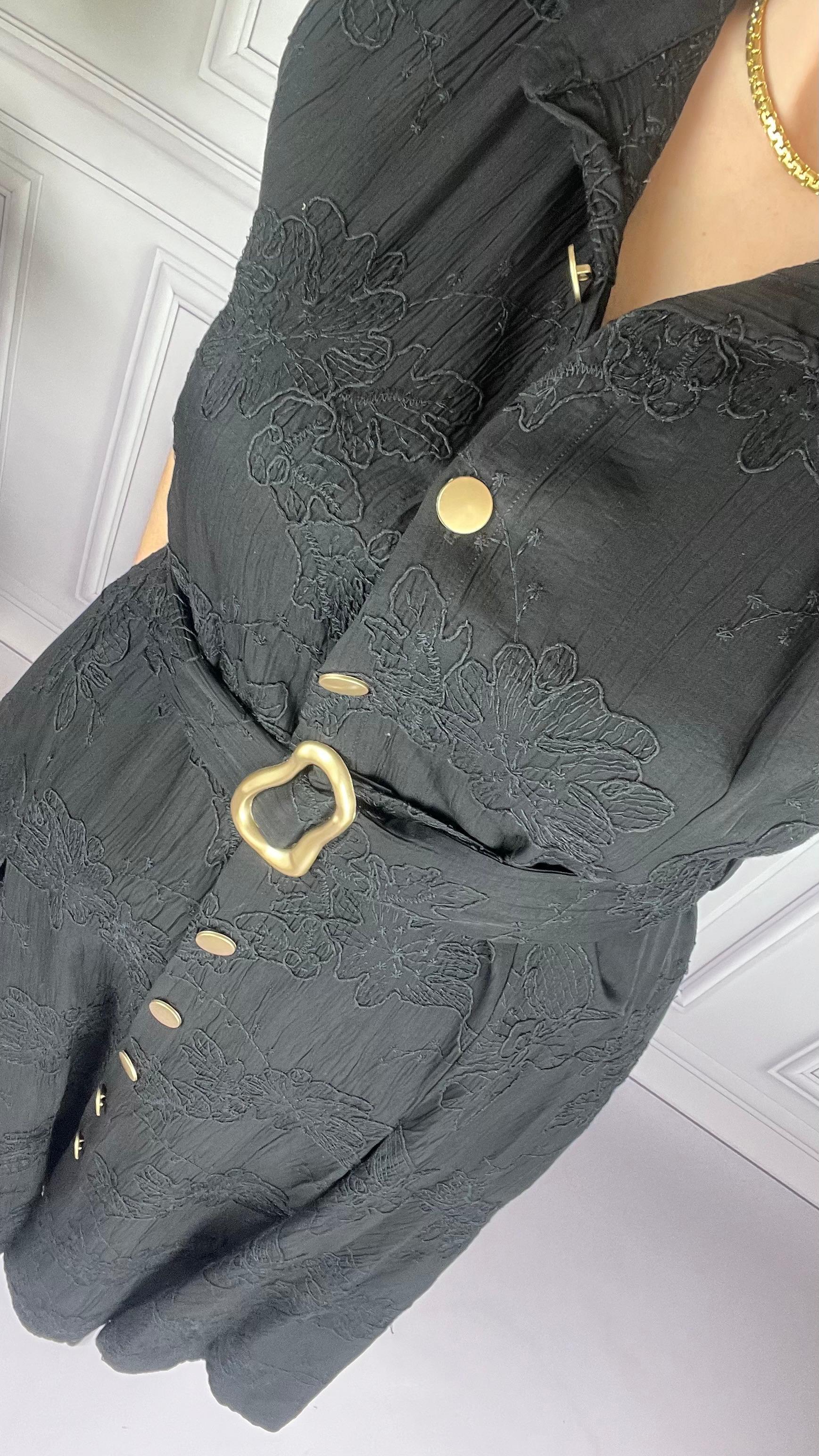 NAKIŞLI ELBİSE SİYAH