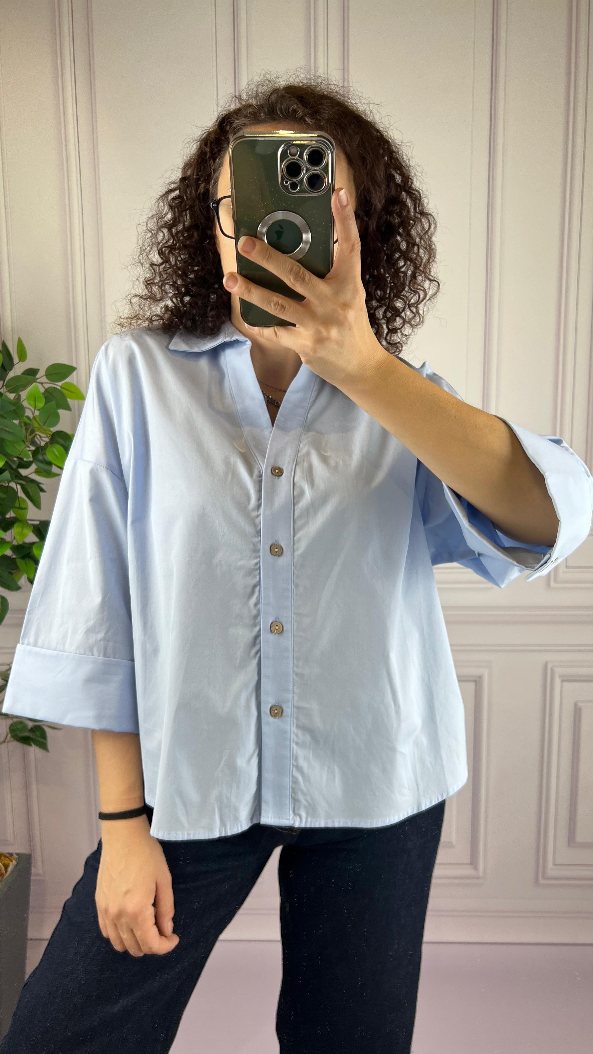 POPLİN GÖMLEK MAVİ