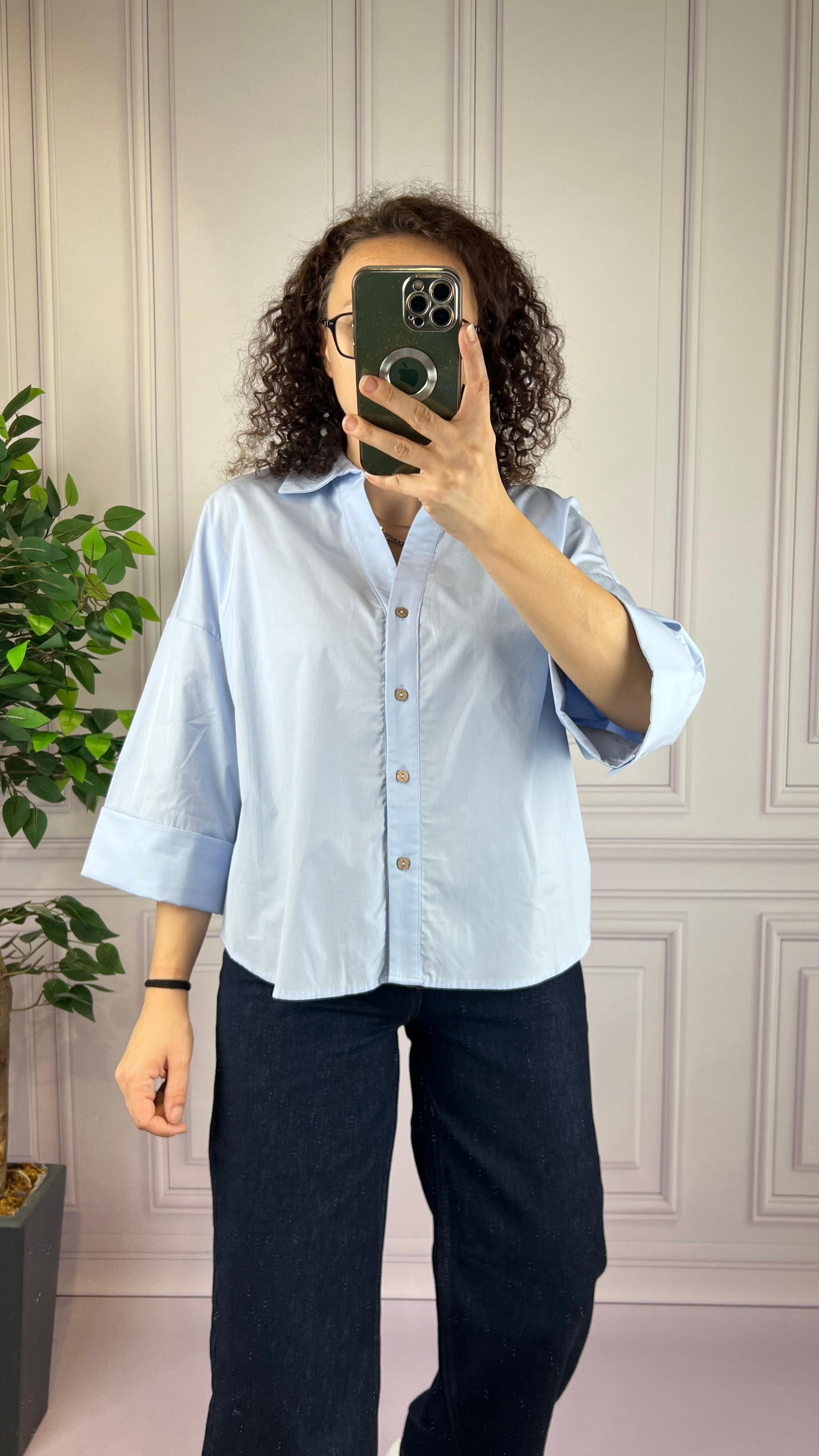 POPLİN GÖMLEK MAVİ