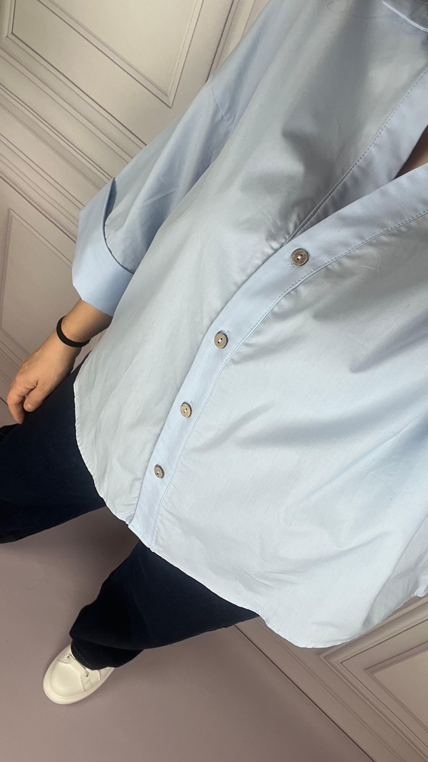 POPLİN GÖMLEK MAVİ