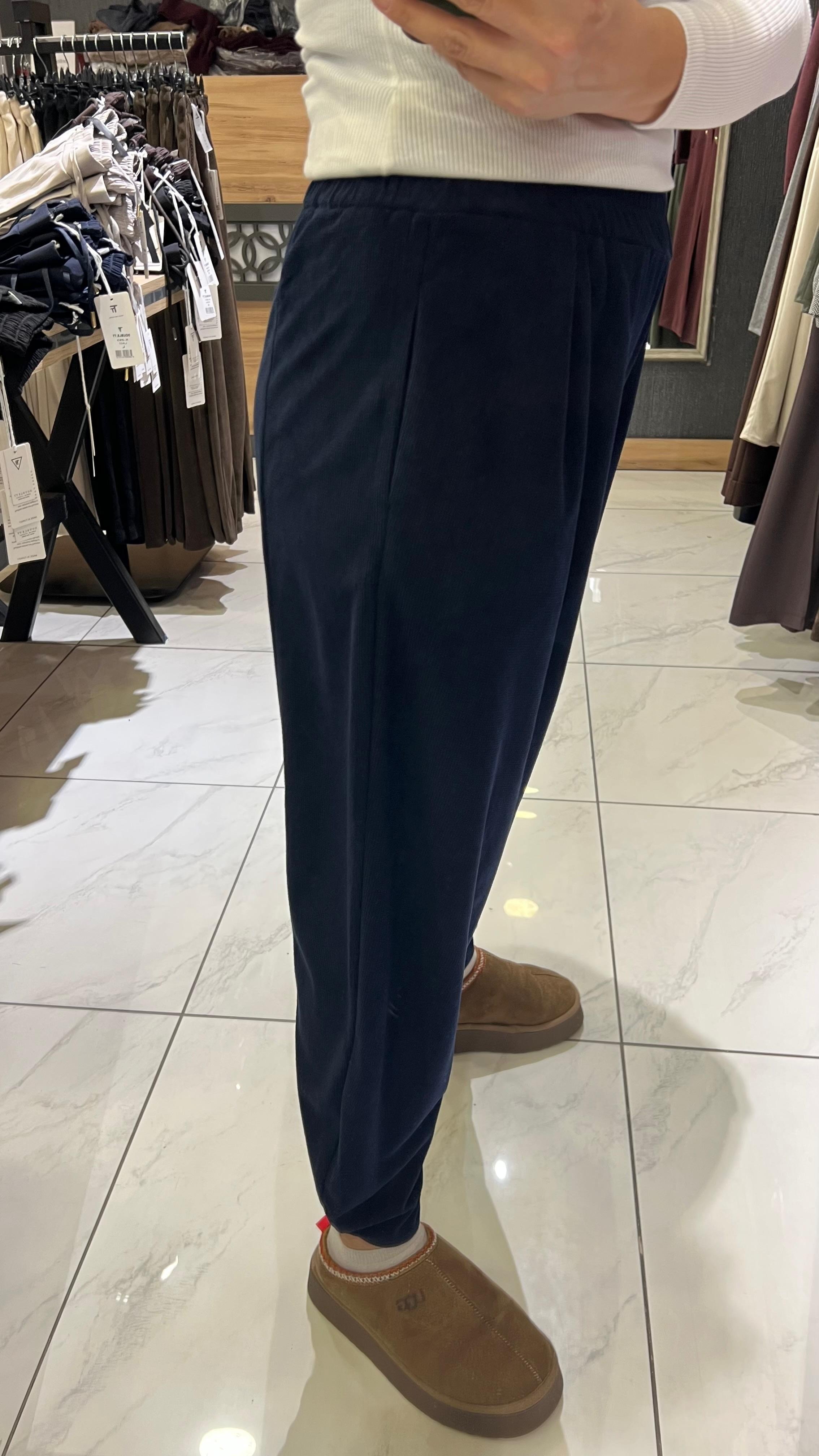 ŞALVAR KESİM RAHAT PANTOLON LACİVERT