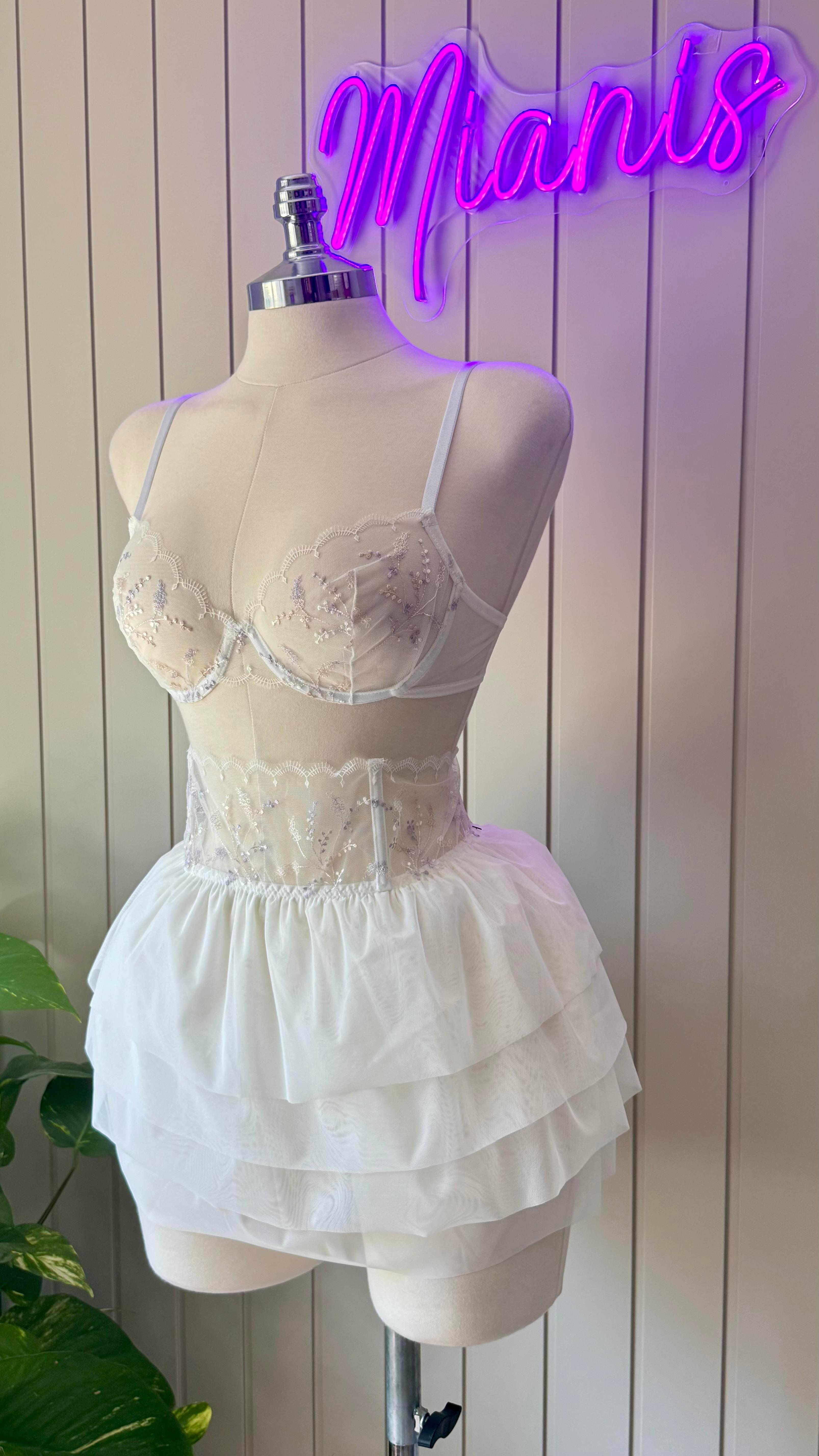Beyaz Dantelli 3lü Bralet Takım