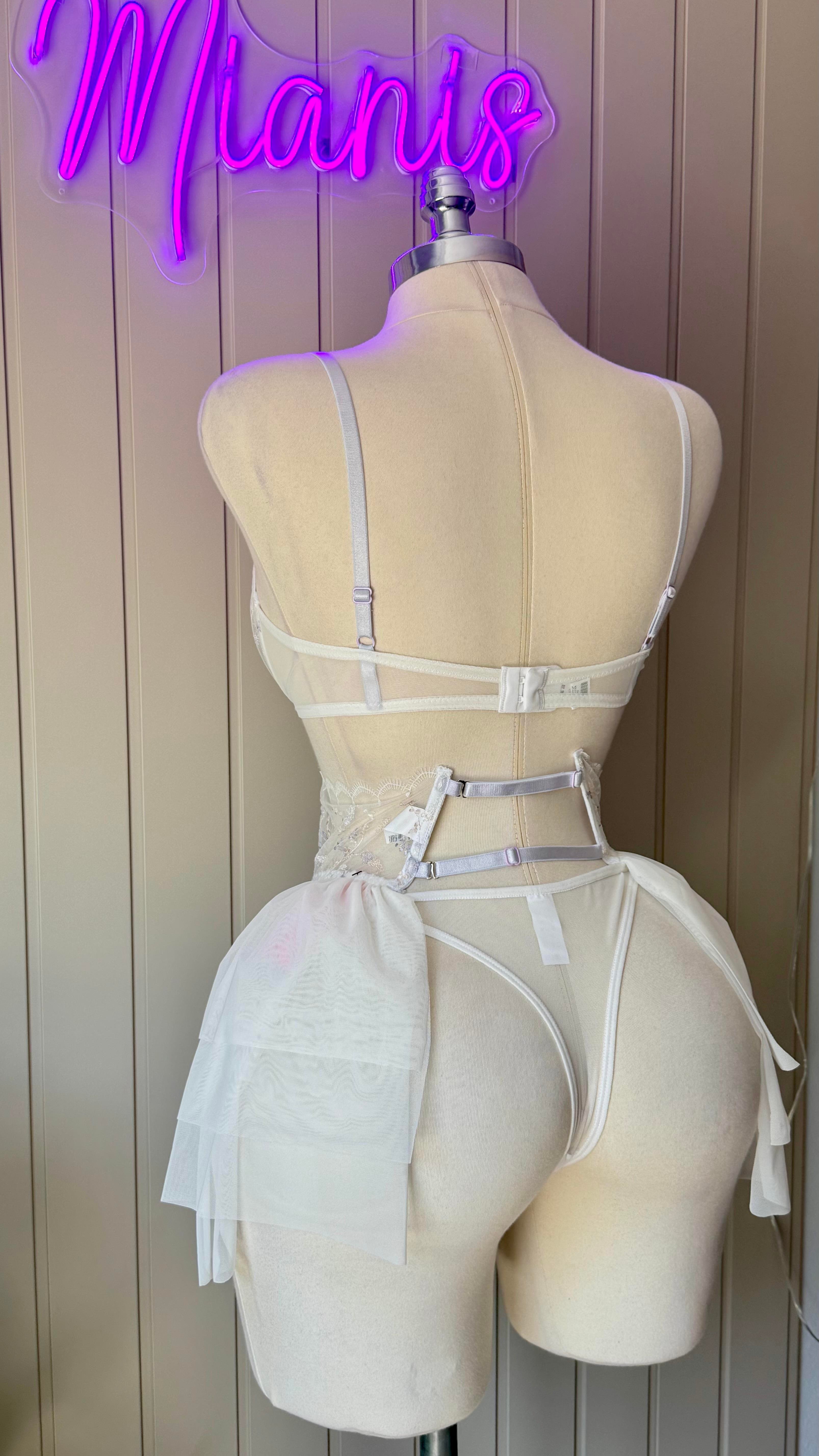 Beyaz Dantelli 3lü Bralet Takım