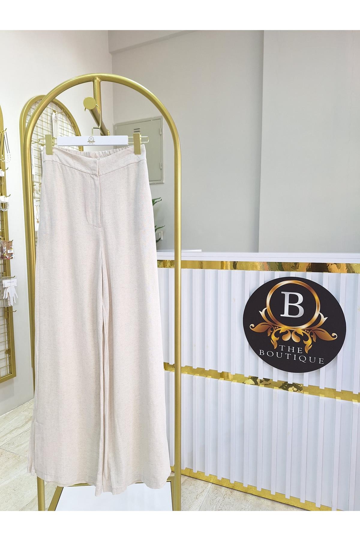 Beli Lastikli Bol Paça Pantolon 