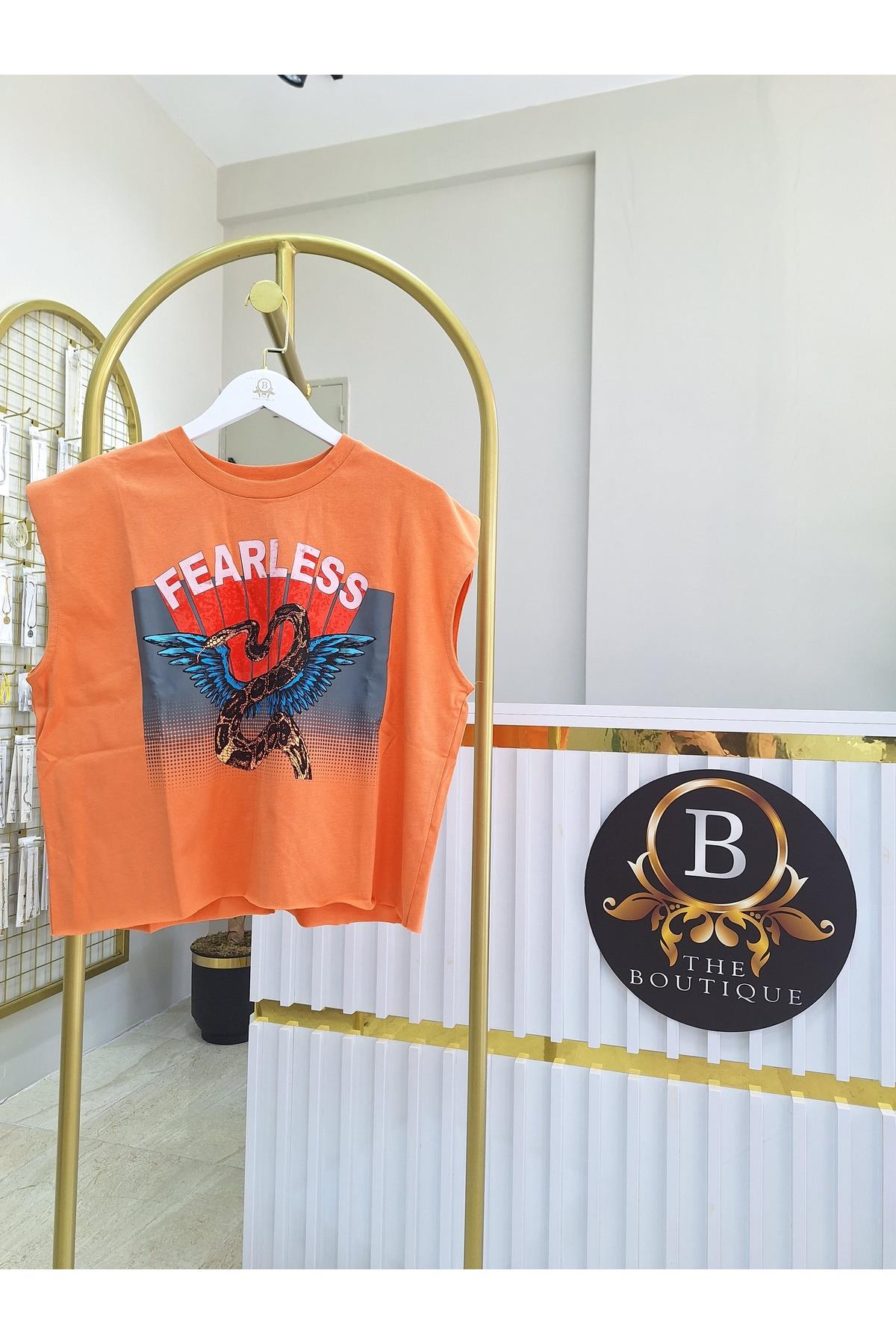 Vatkalı Fearless Tshırt Orange