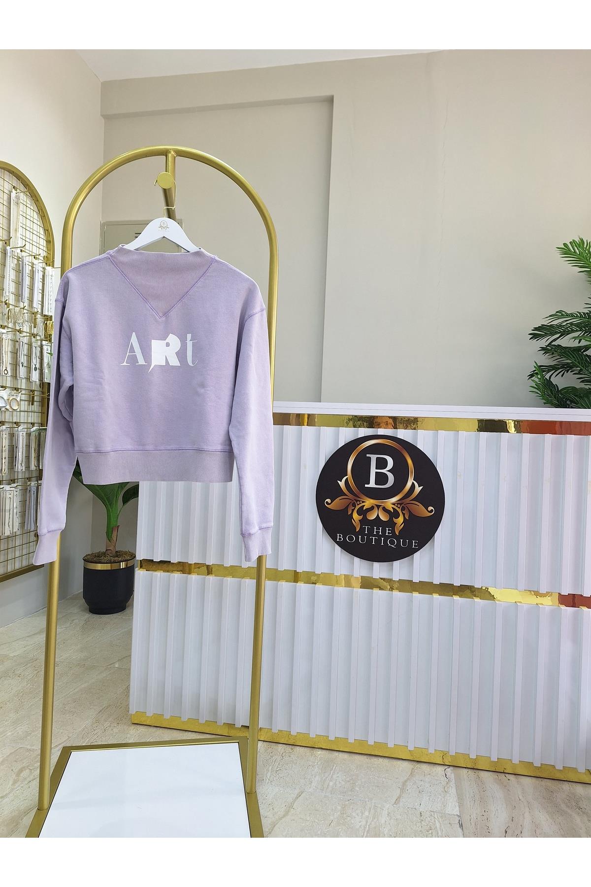 Yıkamalı Baskılı Sweatshırt