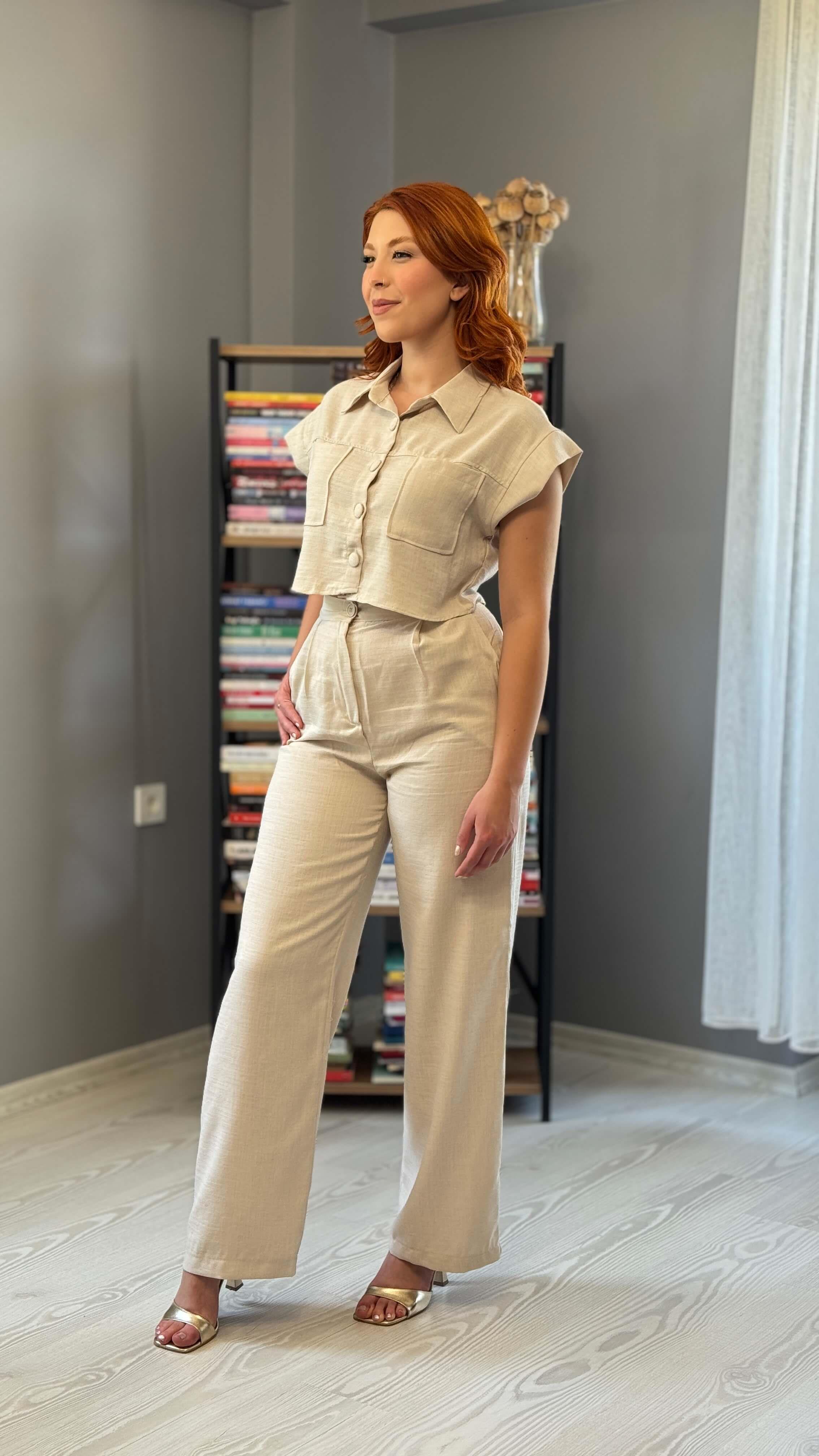 Bej Polo Yaka Takım