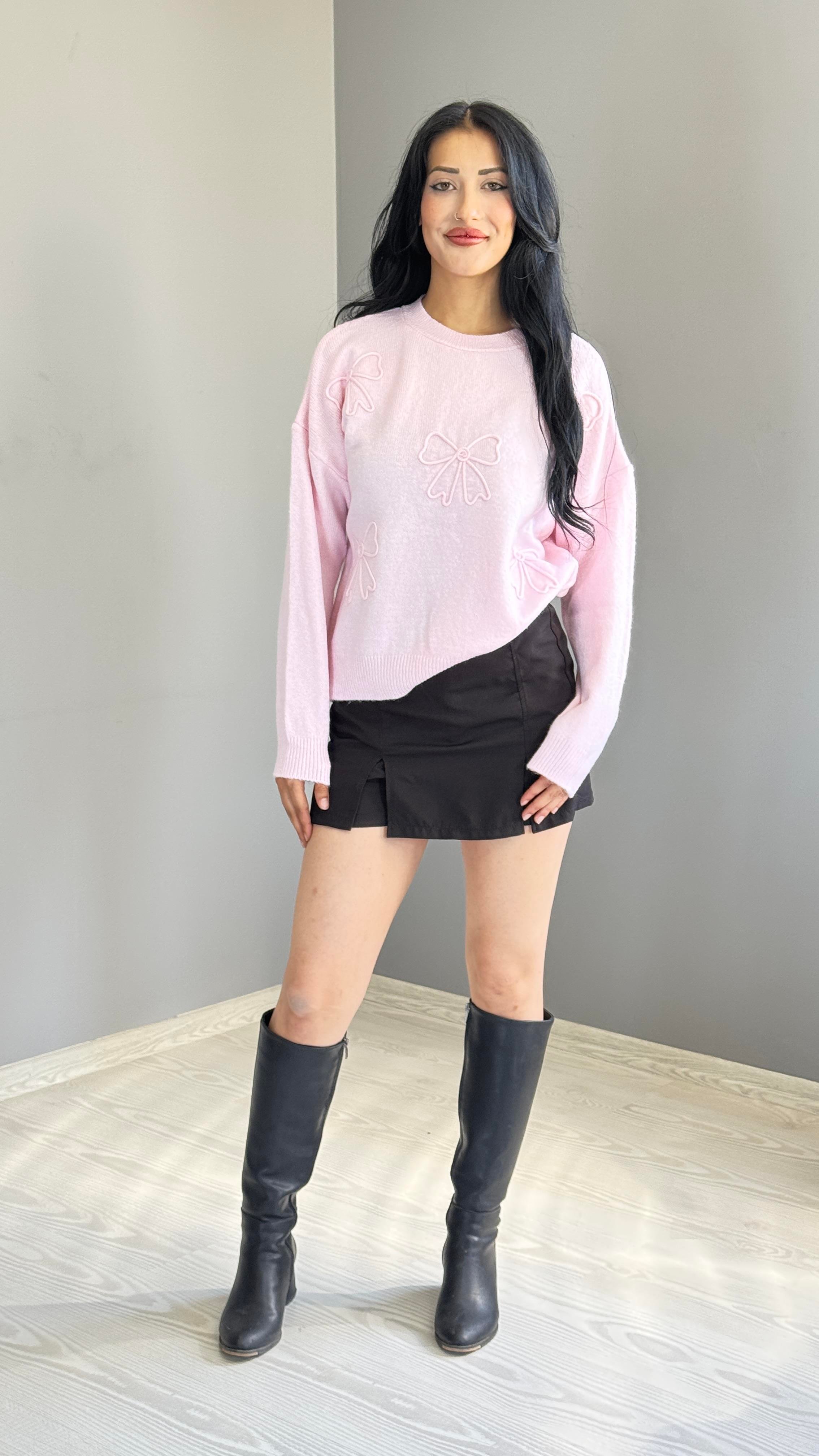 Fiyonk İşleme Pembe Kazak