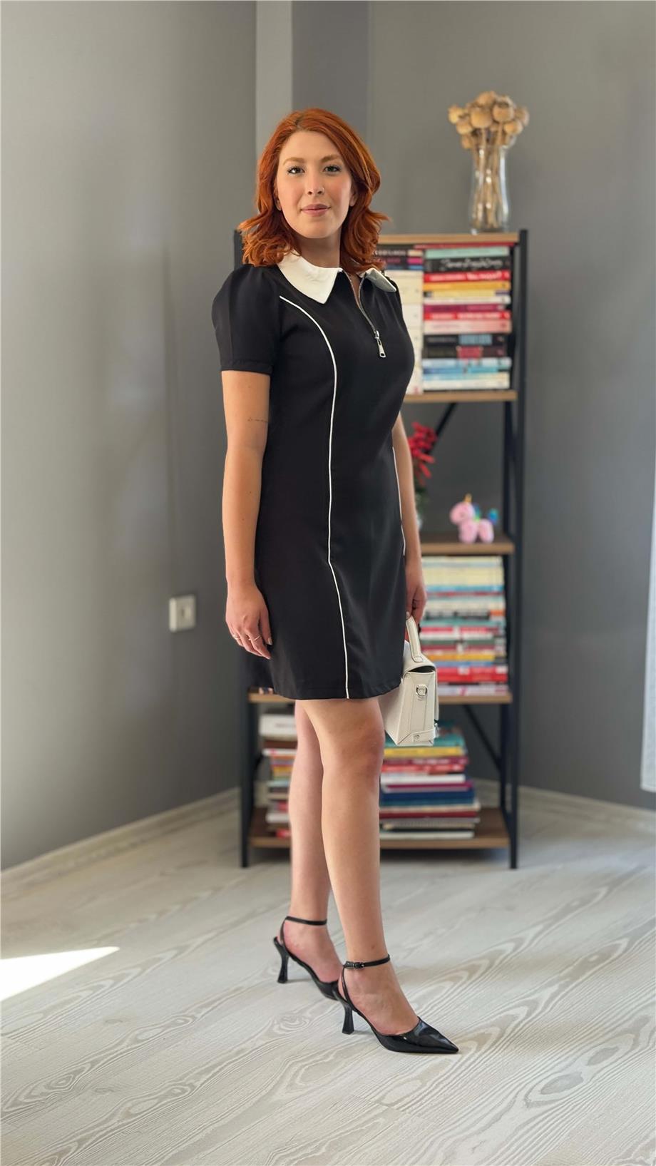 Siyah Polo Yaka Elbise