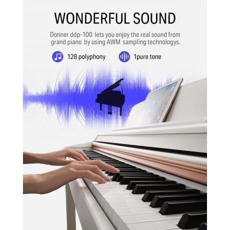 Donner DDP-100 Dijital Piyano - Beyaz