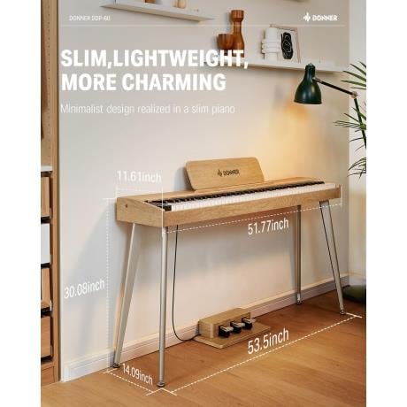 Donner DDP-60 Dijital Piyano - Light Oak