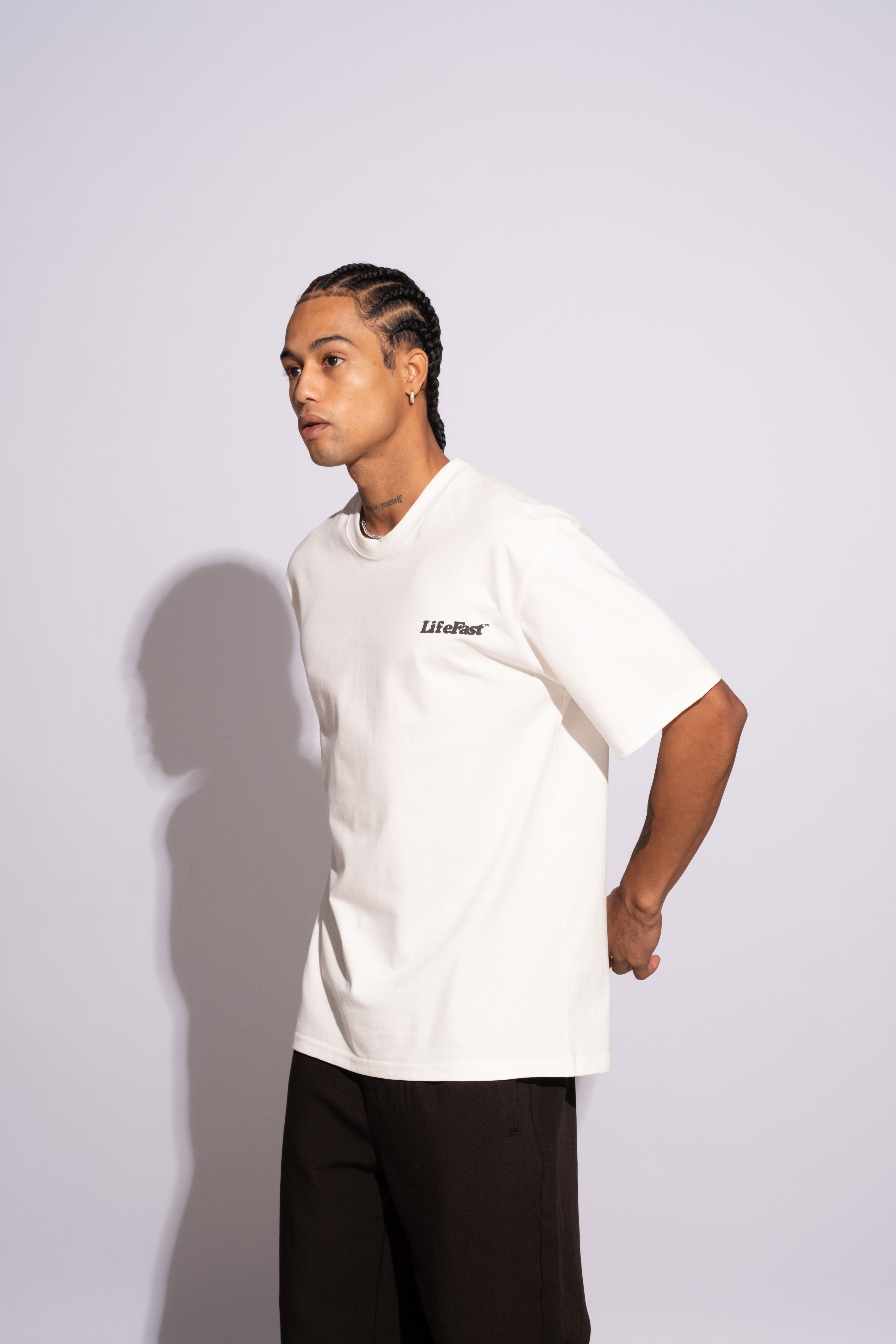 Erkek Oversize Life Fast Beyaz
