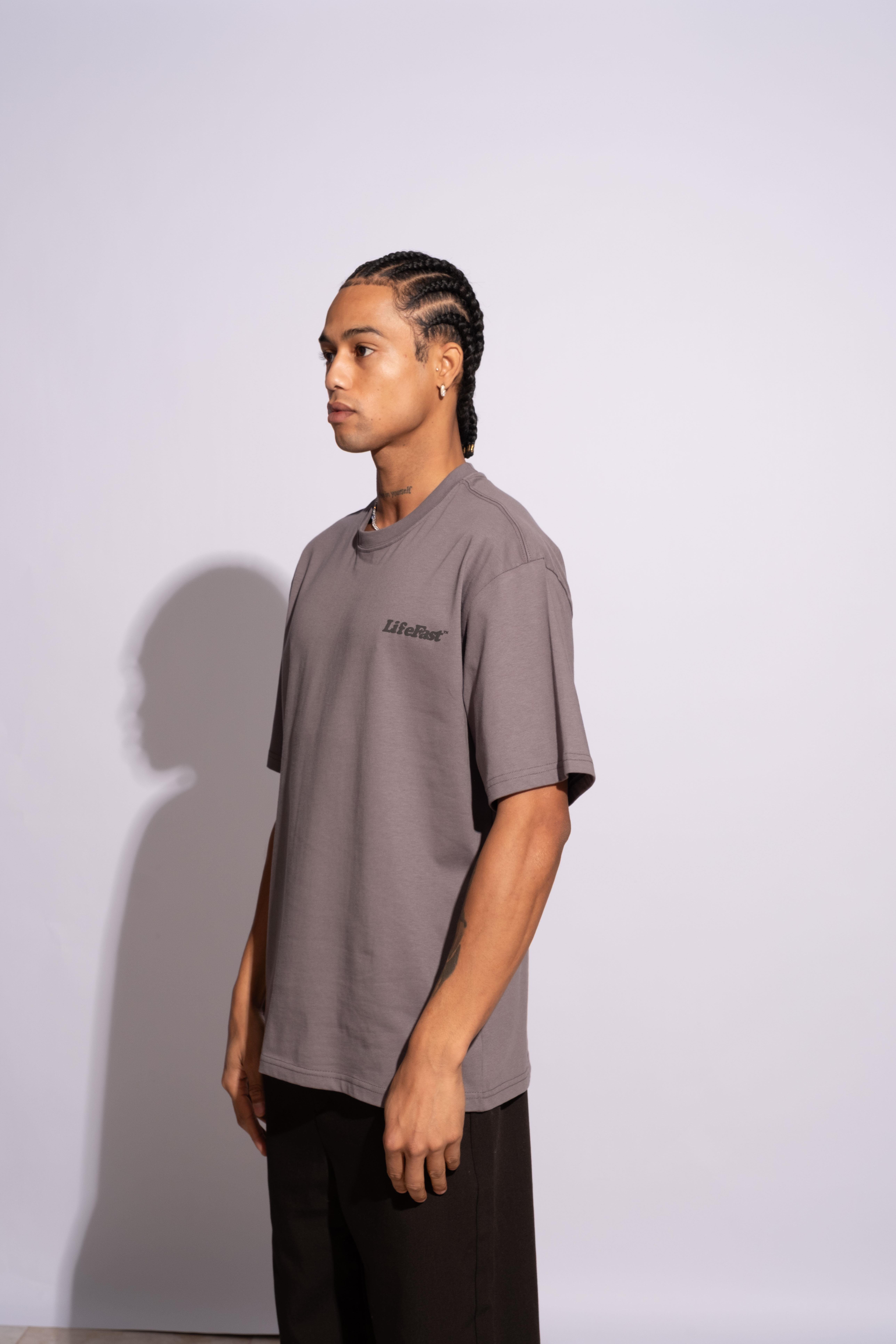 Erkek Oversize Life Fast Gri