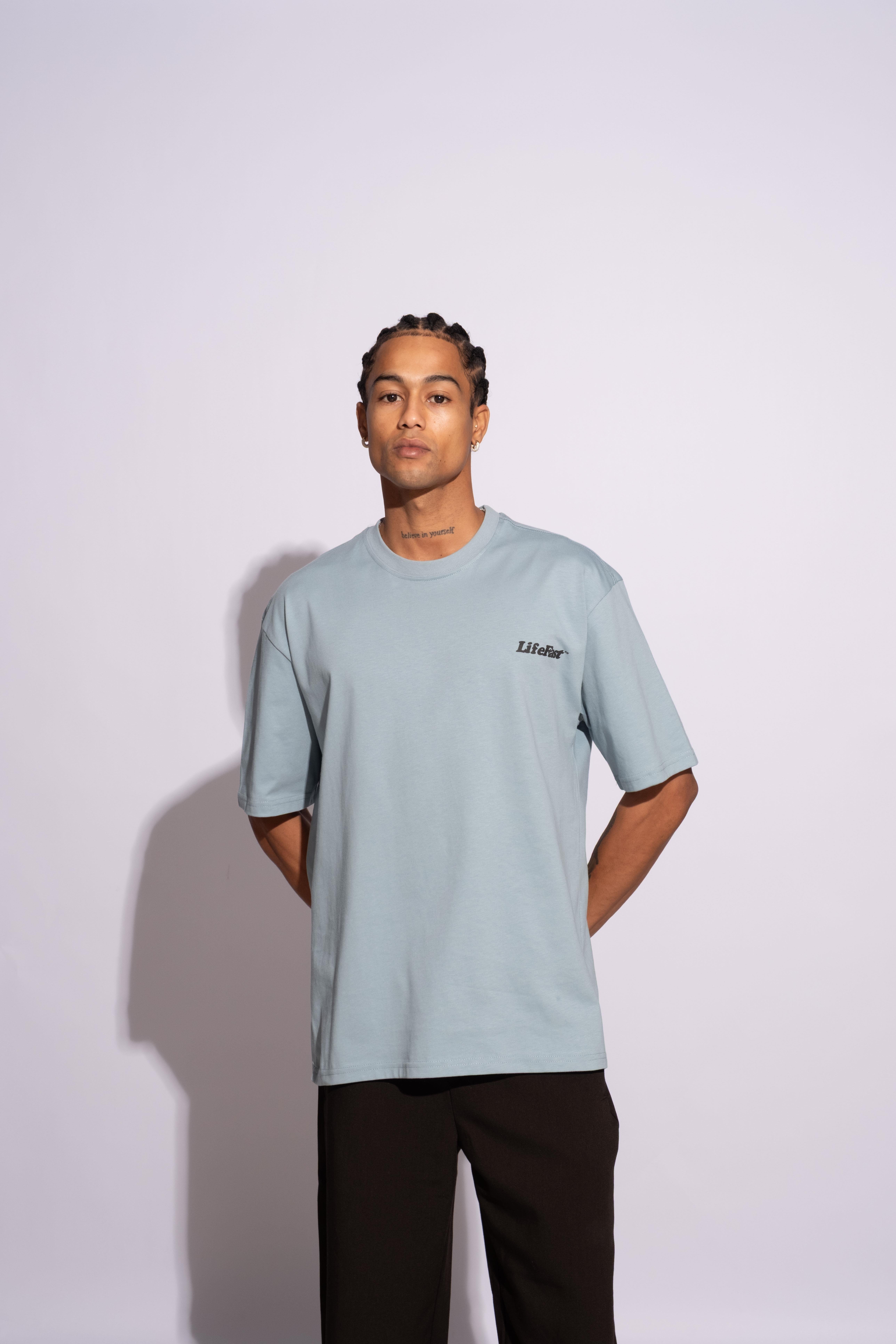 Erkek Oversize Life Fast Mavi