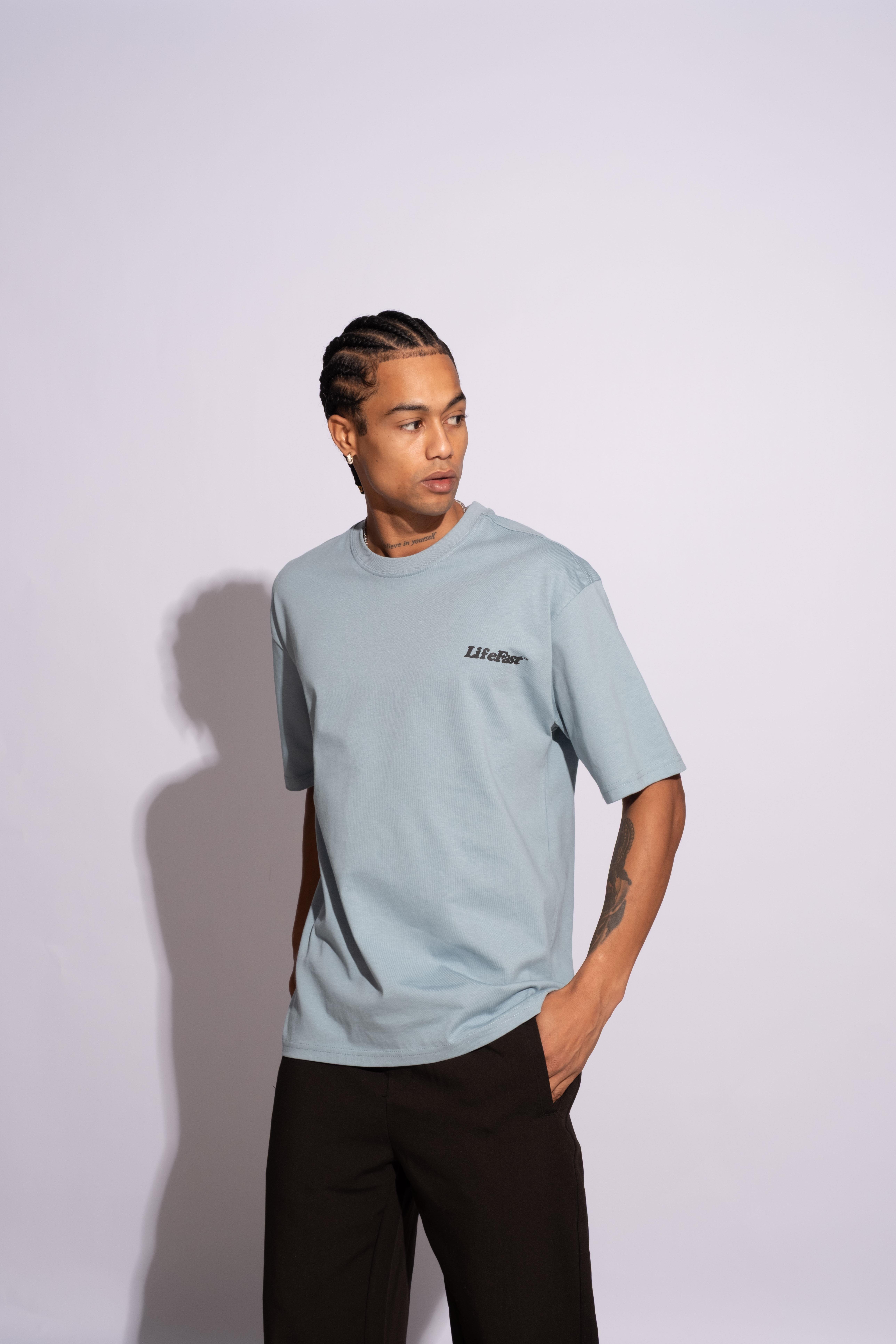Erkek Oversize Life Fast Mavi