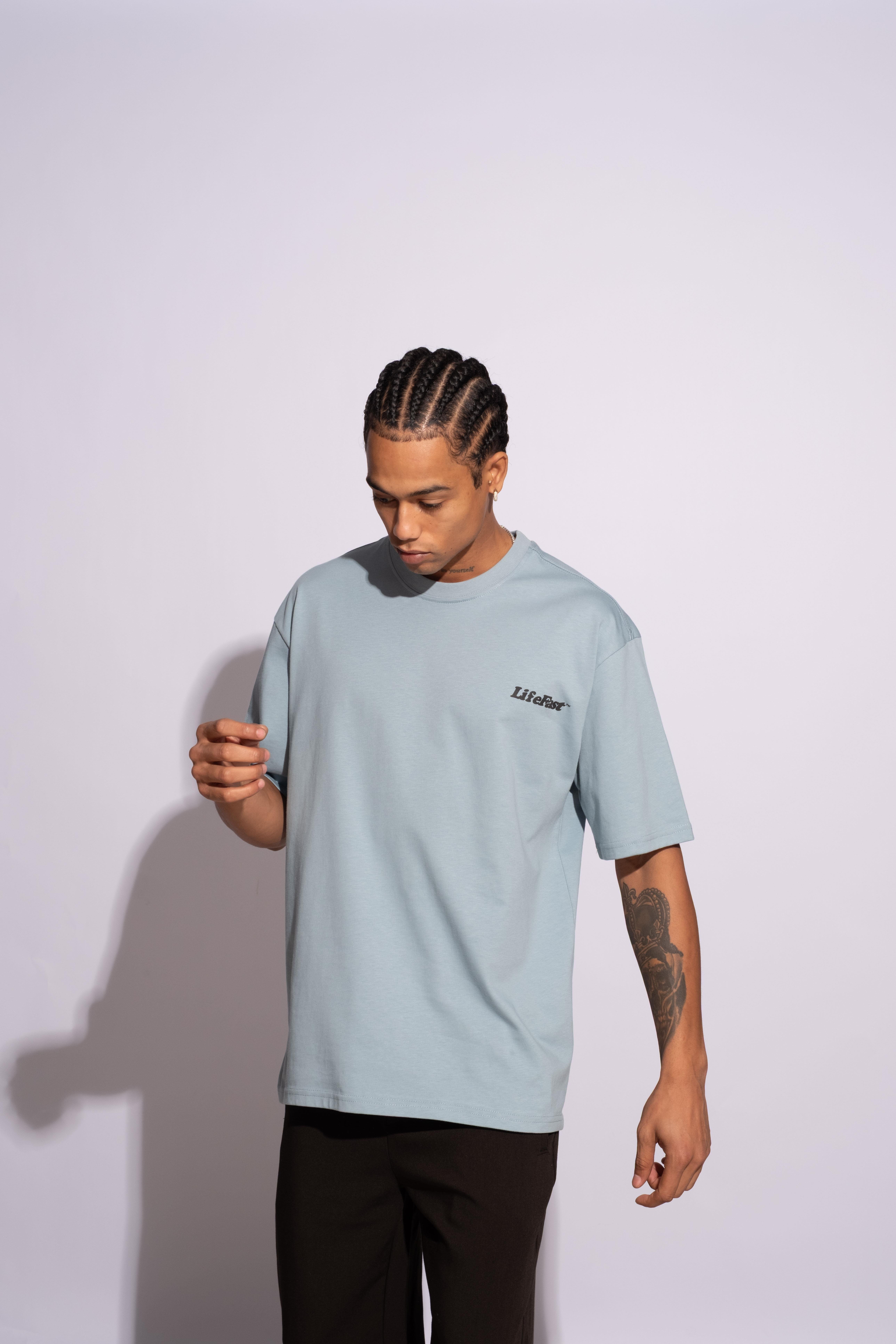 Erkek Oversize Life Fast Mavi