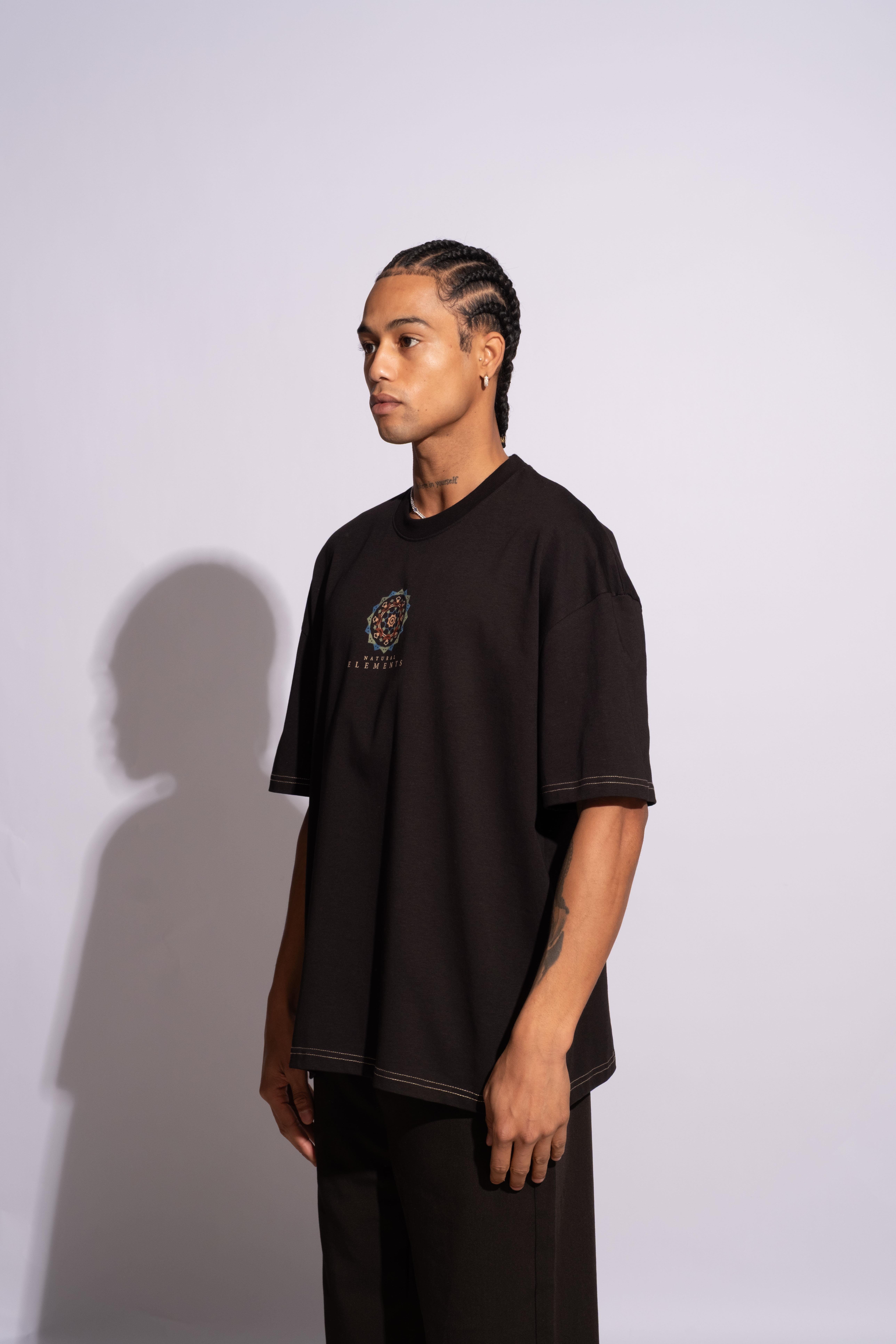 Erkek Oversize Mandela Siyah