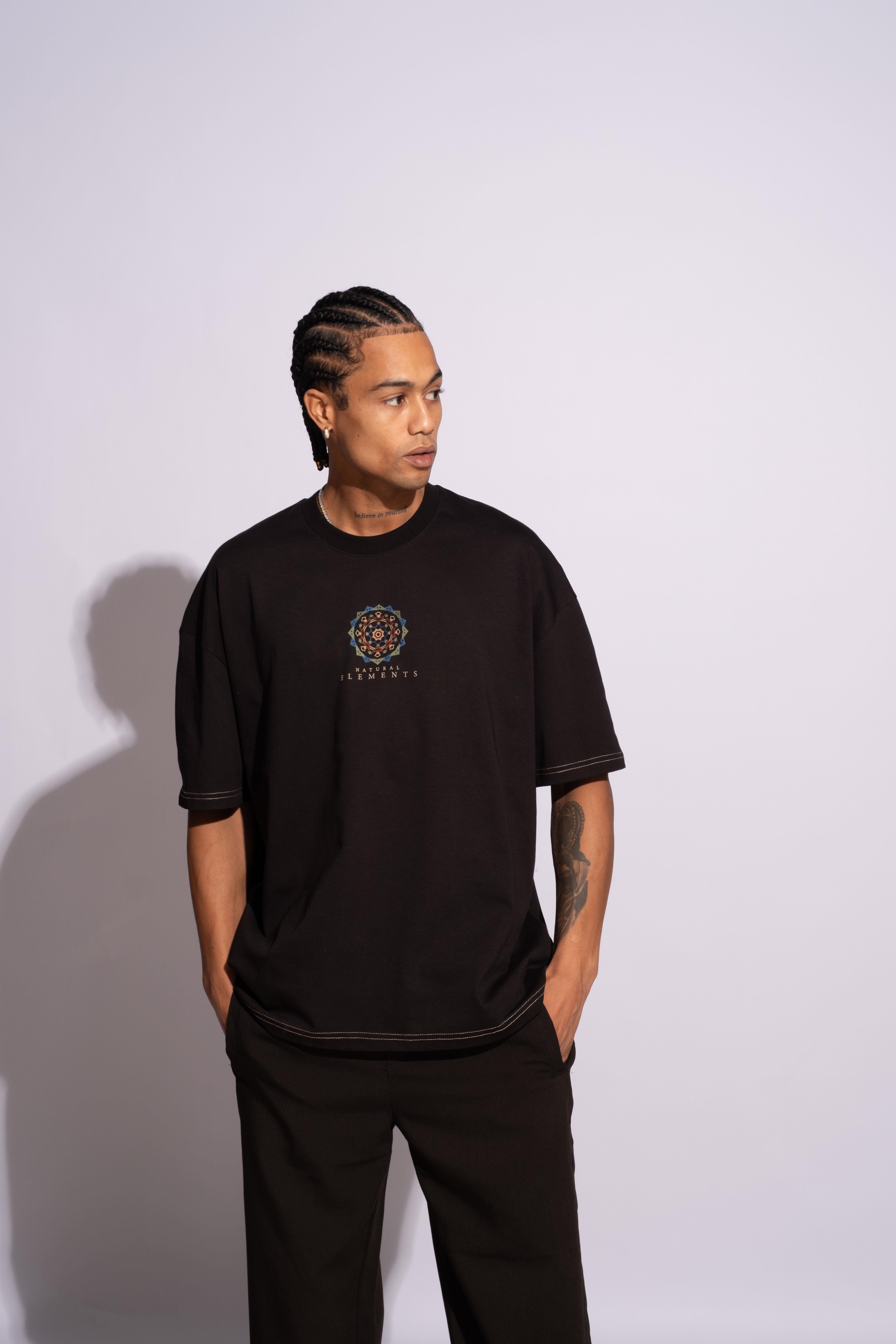 Erkek Oversize Mandela Siyah
